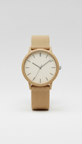 Analog unisex watch in warm sand finish