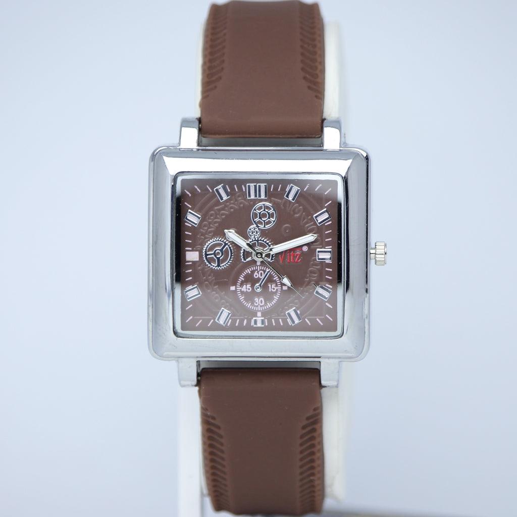 VITZ Stylish Men’s Quartz Watch (BZ-FD10) – Square Grey Dial