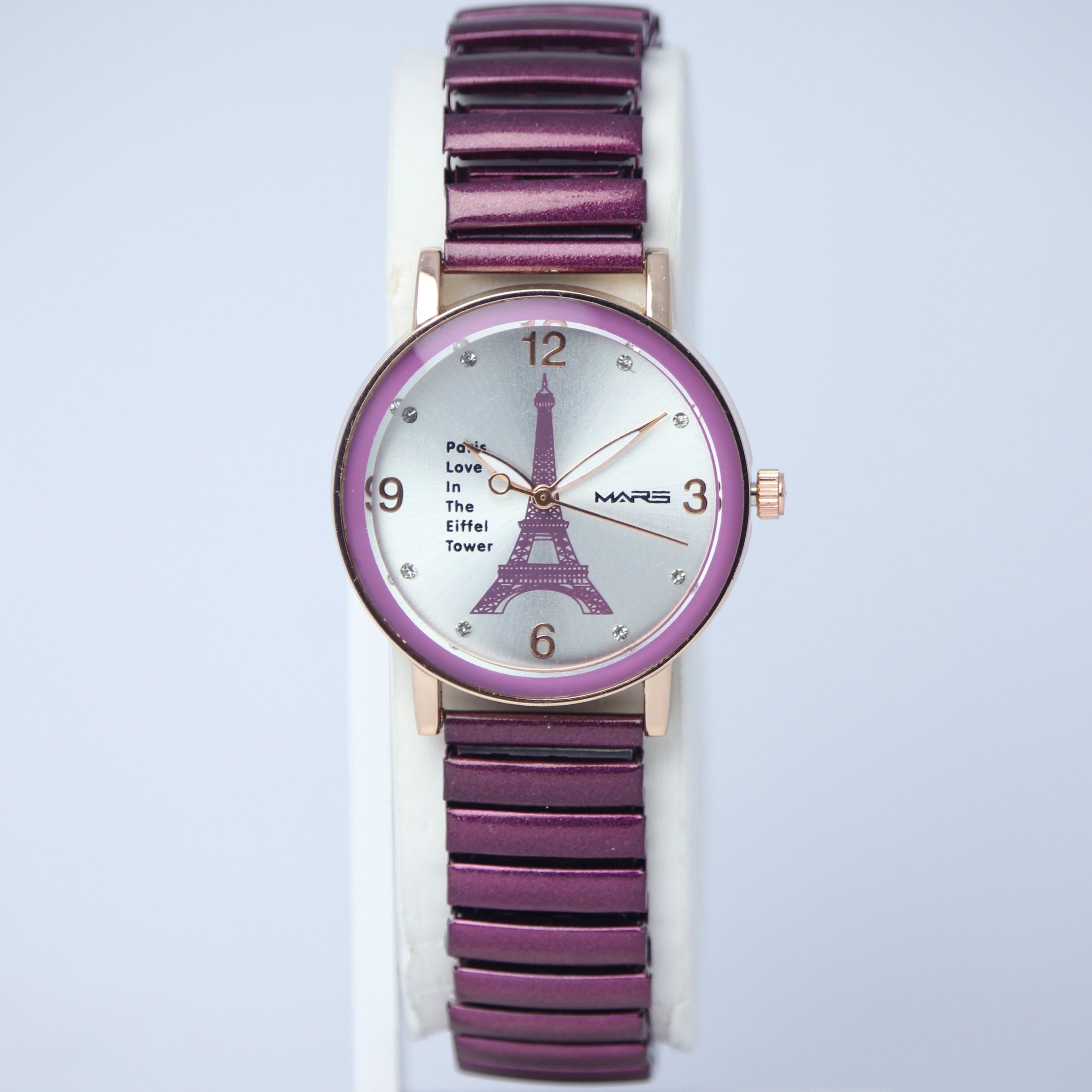 MARS Women’s Paris Dial Watch (BZ-F01) – Elegant Purple Metal Strap