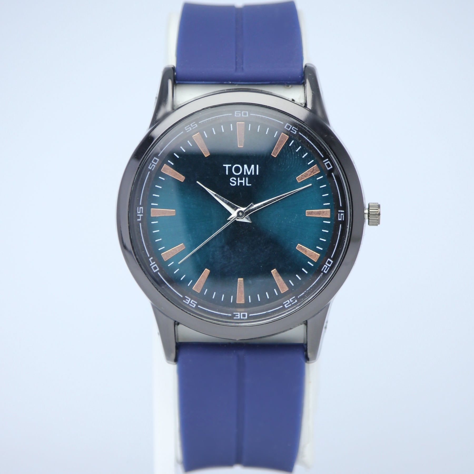 TOMI SHL Men’s Quartz Watch (BZ-FD08) – Blue Dial with Copper Markers