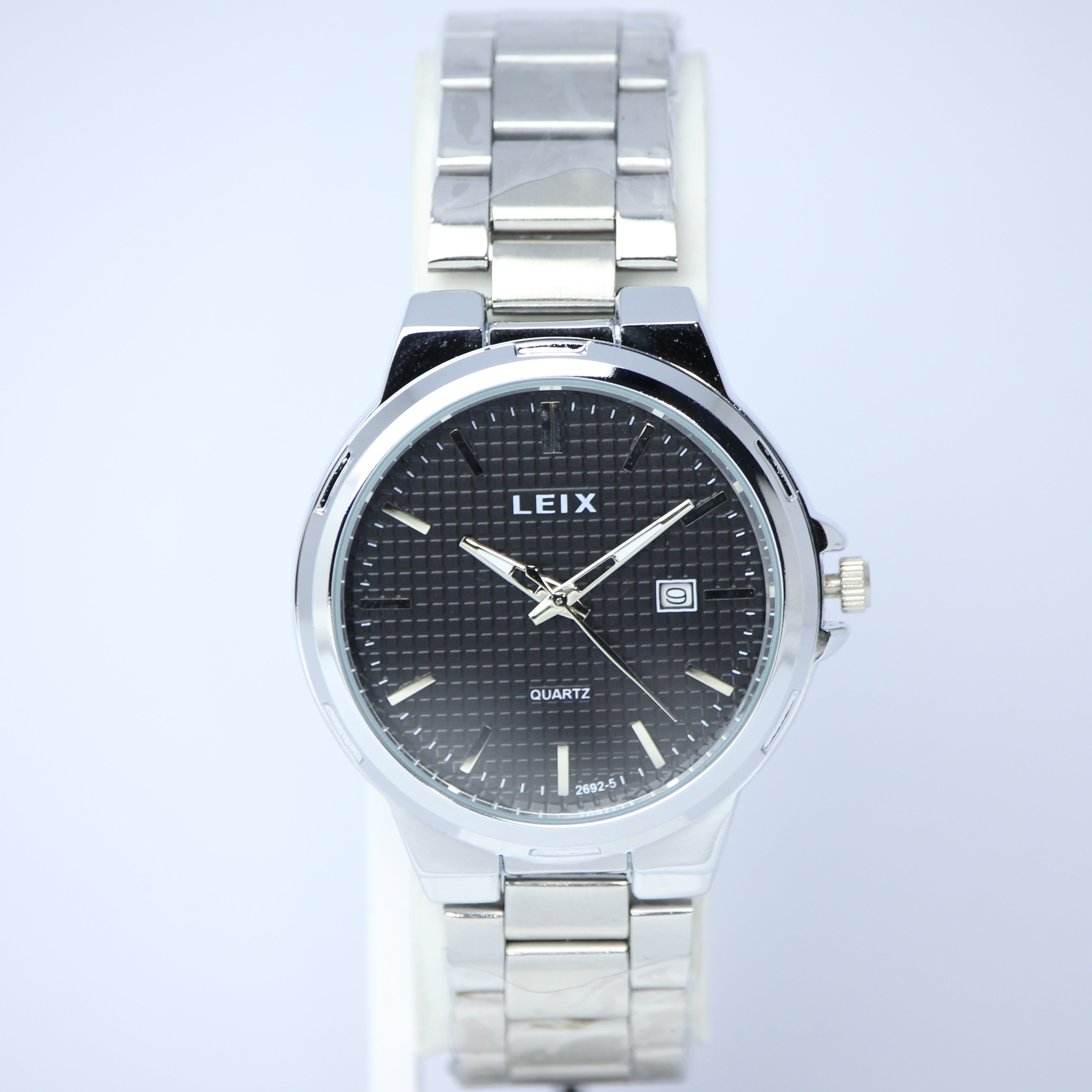 LEIX Men’s Quartz Watch (BZ-ES19) – Black Textured Dial Stainless Steel