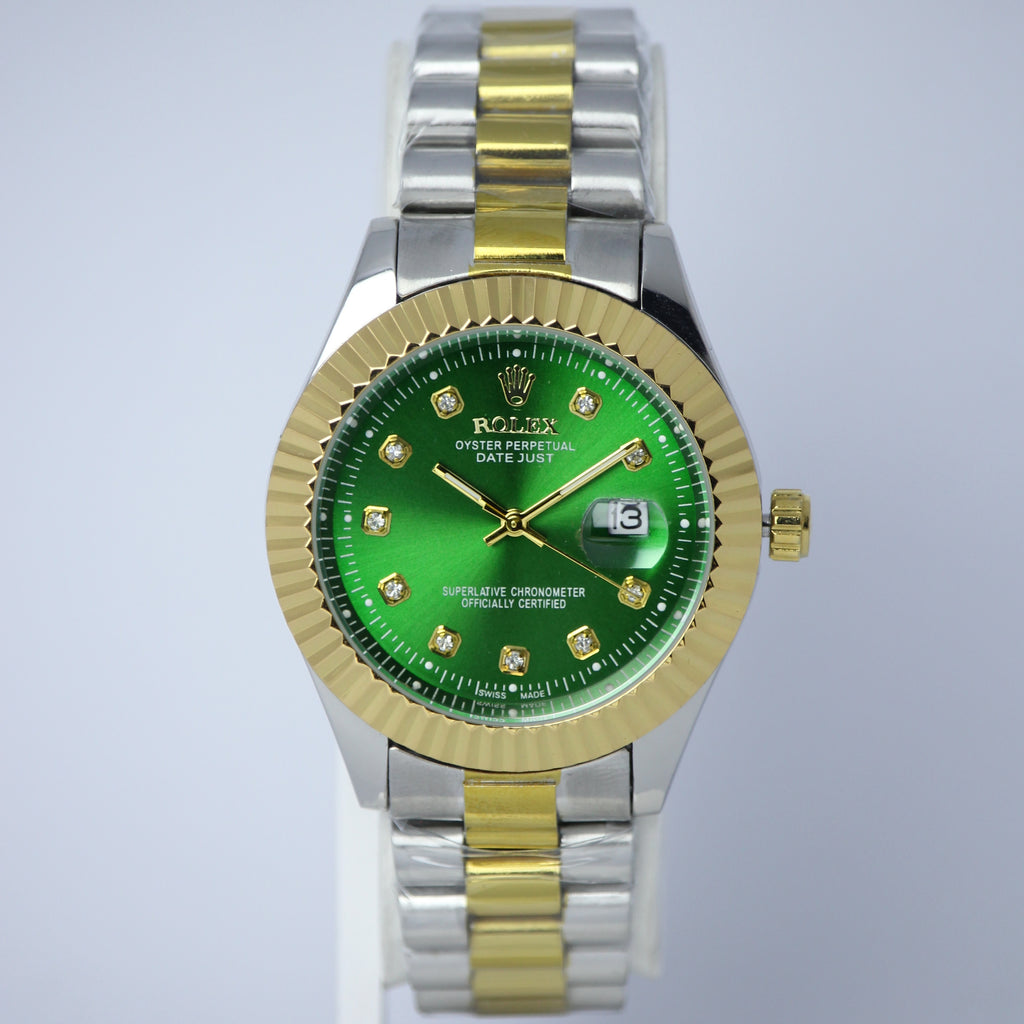 Rolex Oyster Perpetual Datejust Men’s Watch (BZ-ES015) – Silver Dial with Gold Case