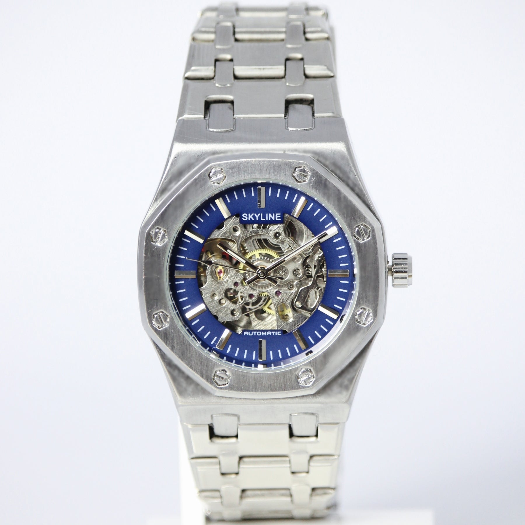 Skyline Martyn Automatic Skeleton Men’s Watch (BZ-ES07) Limited Edition – White Dial Stainless Steel