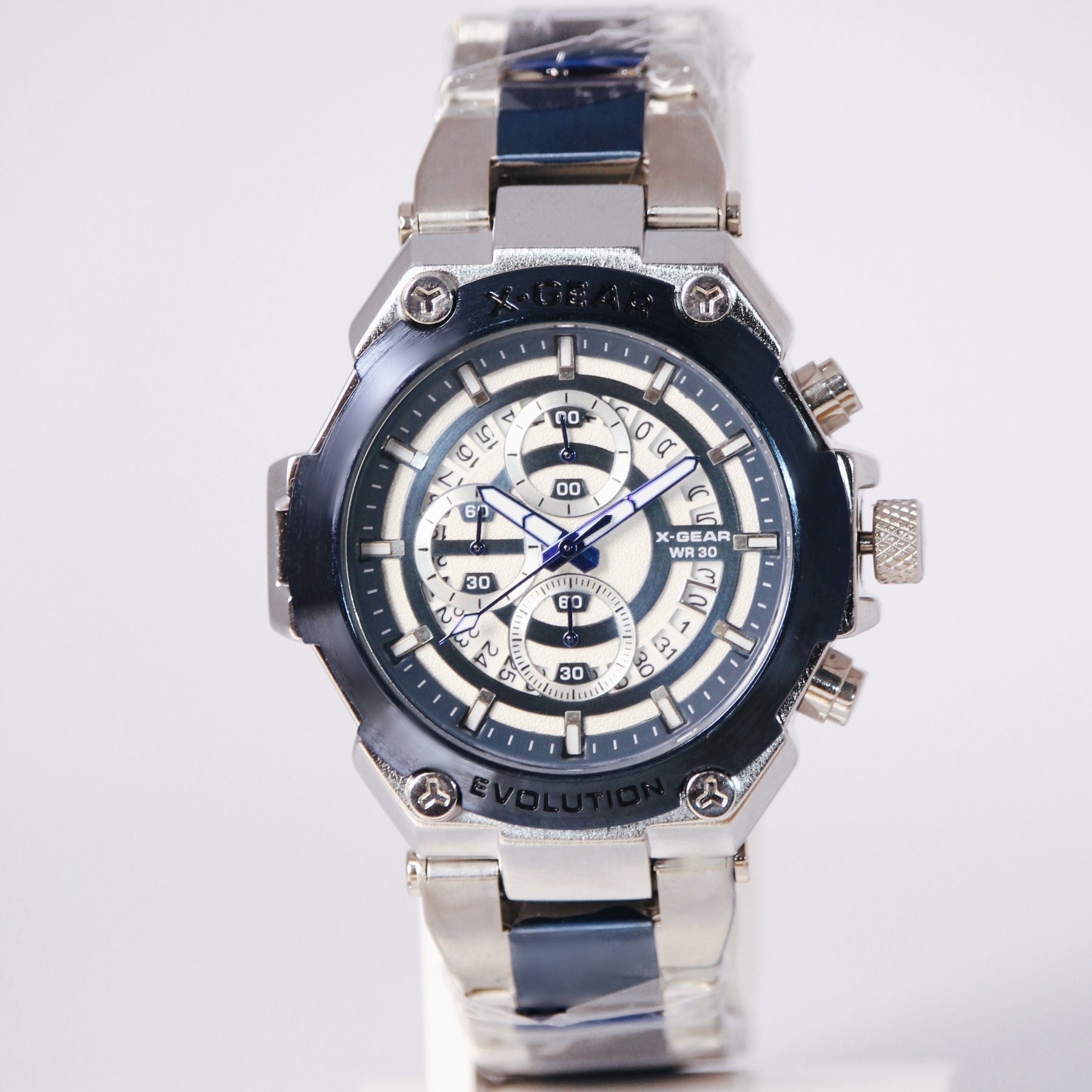 X-Gear Evolution Men’s Watch (BZ-ES06) Limited Edition – Silver & White Stainless Steel