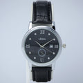 LEINA Men’s Leather Strap Watch (BZ-FD03) - Black Dial with Date