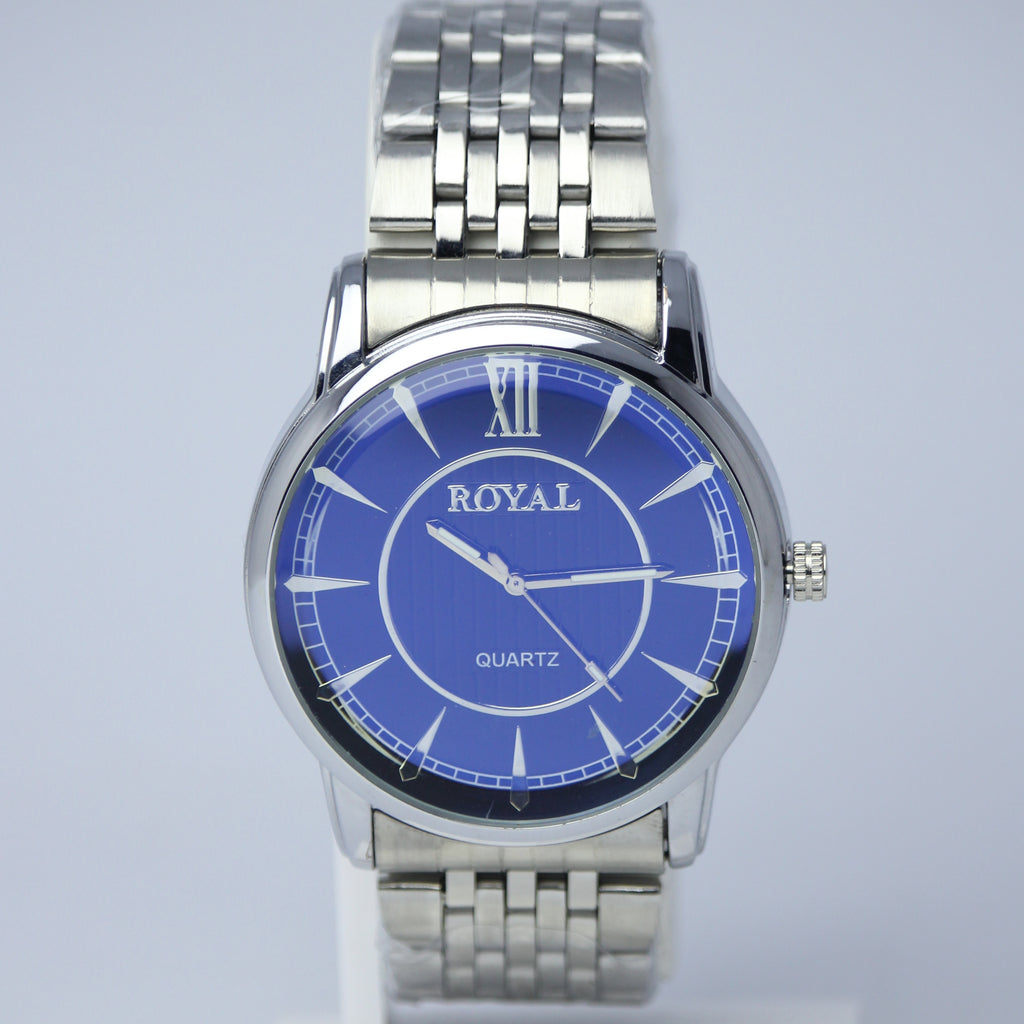 ROYAL Men’s Quartz Watch (BZ-ES27) – Premium Blue Dial Stainless Steel