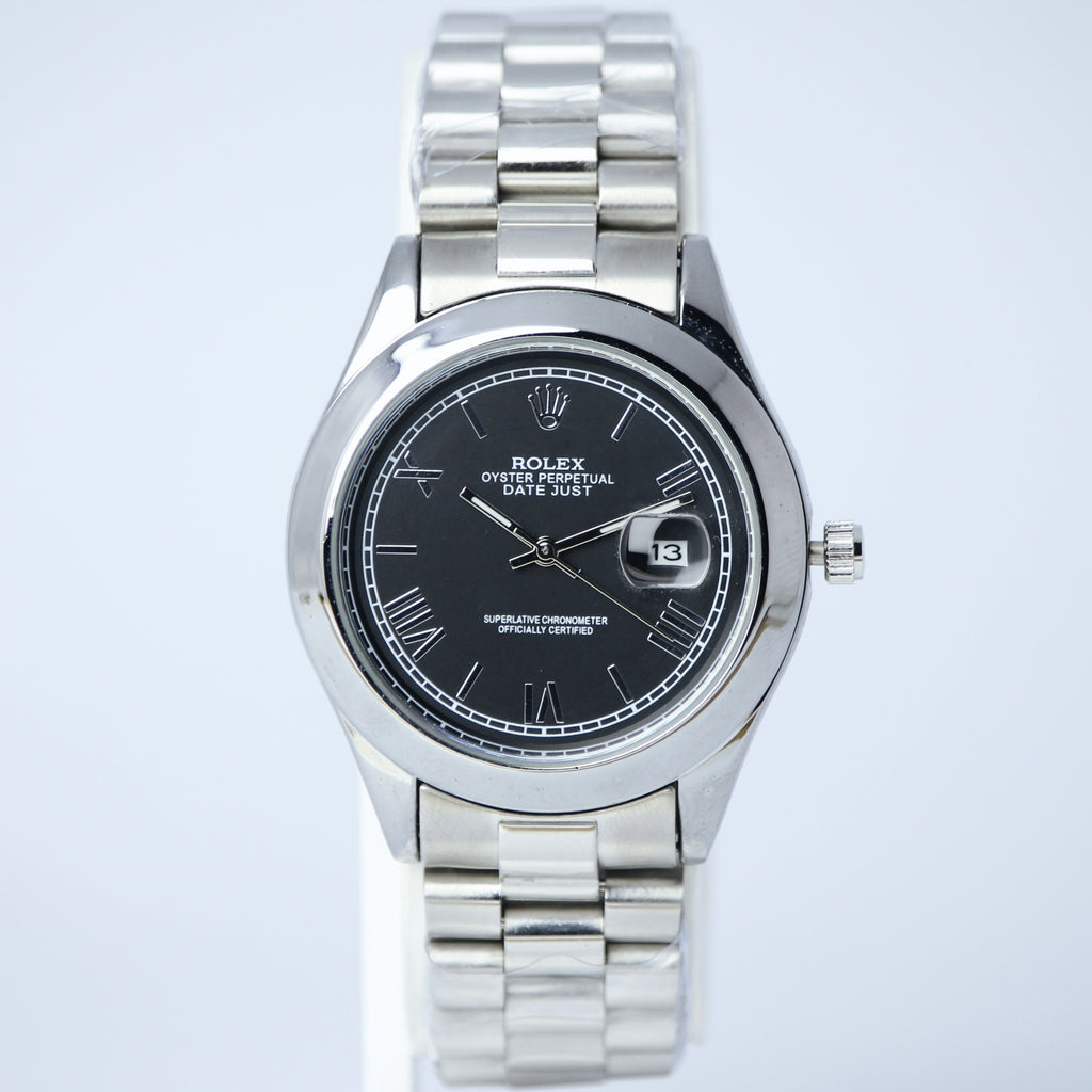 Rolex Oyster Perpetual Datejust Men’s Watch (BZ-ES014) – Black Dial Stainless Steel