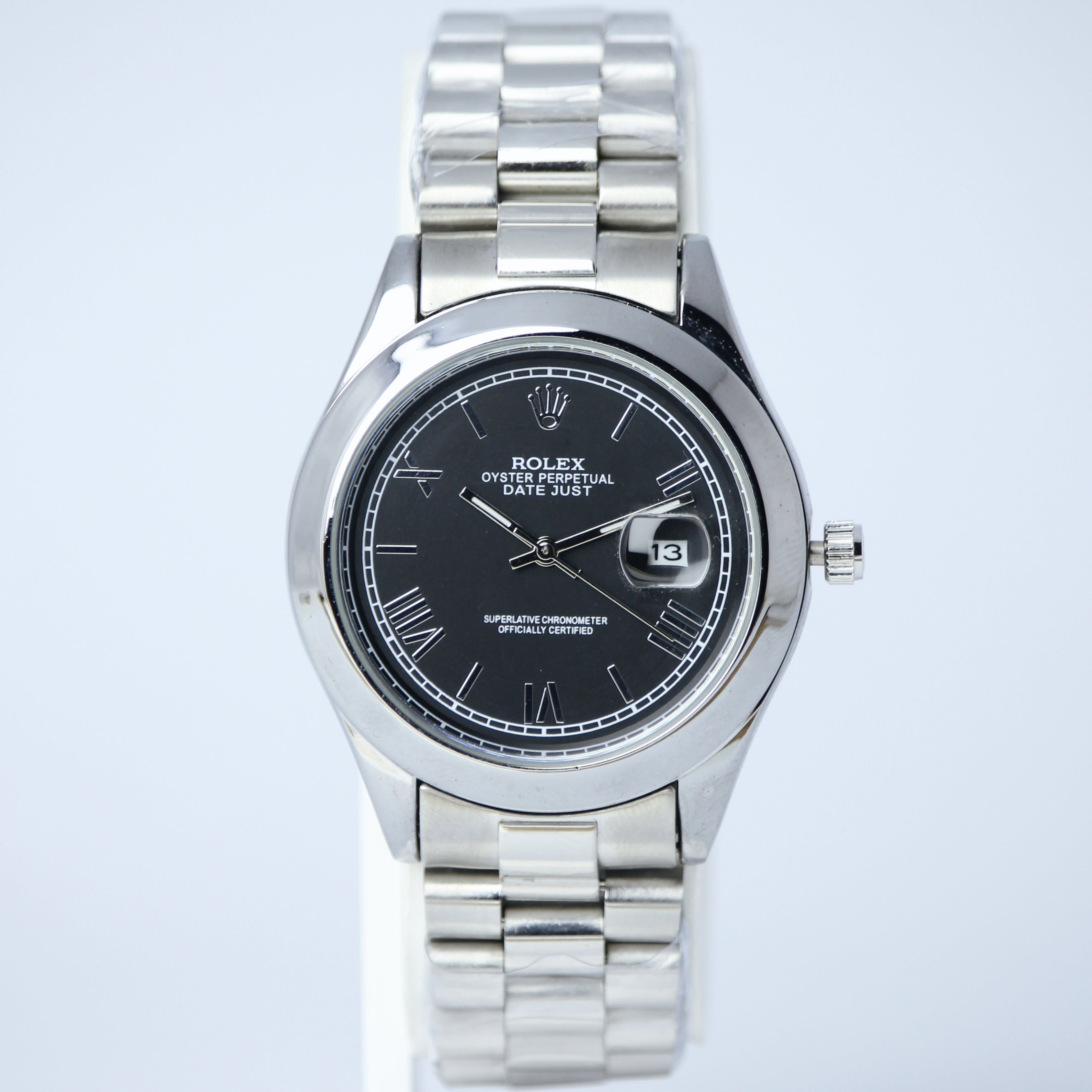 Rolex Oyster Perpetual Datejust Men’s Watch (BZ-ES014) – Black Dial Stainless Steel