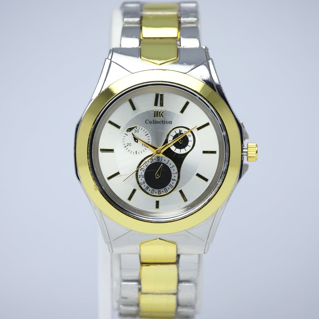 UK Collection Men’s Two-Tone Quartz Watch (BZ-ES34) – Silver Gold Dial