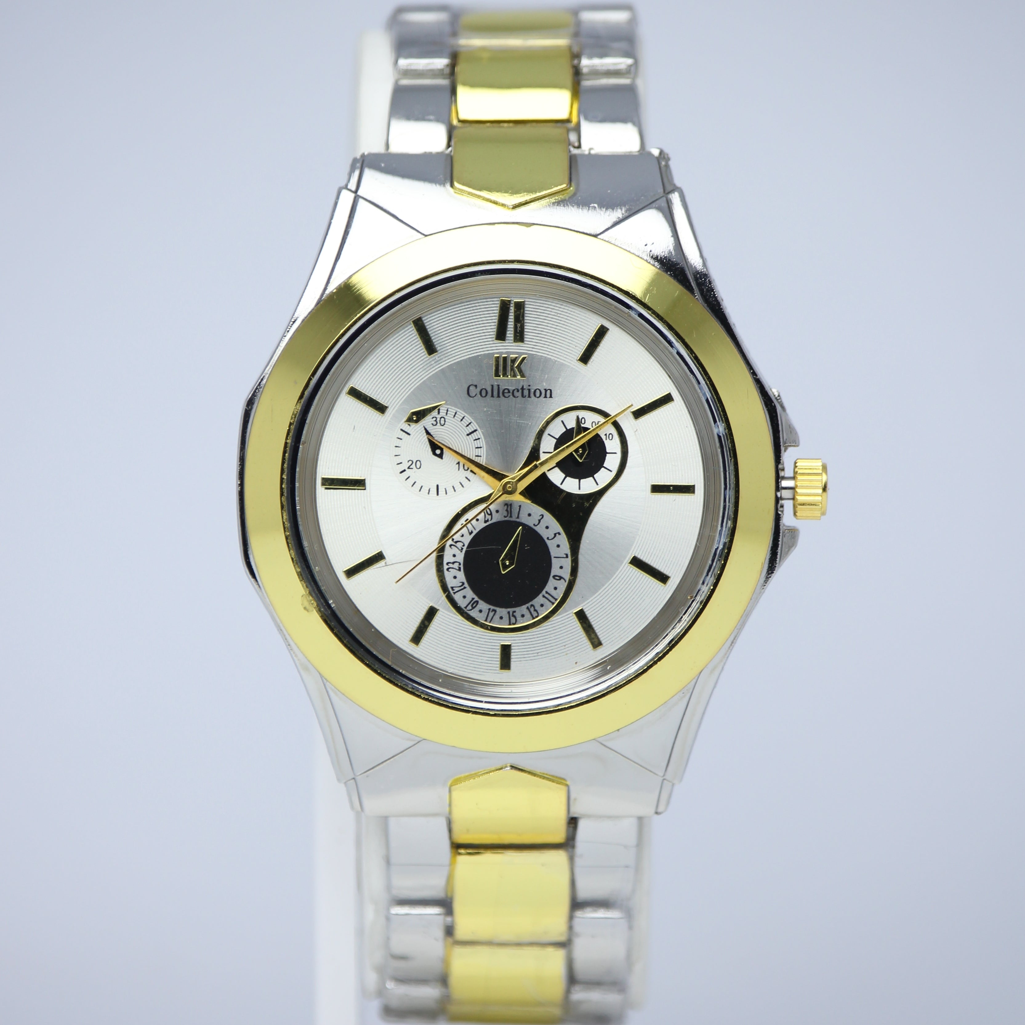 UK Collection Men’s Two-Tone Quartz Watch (BZ-ES34) – Silver Gold Dial