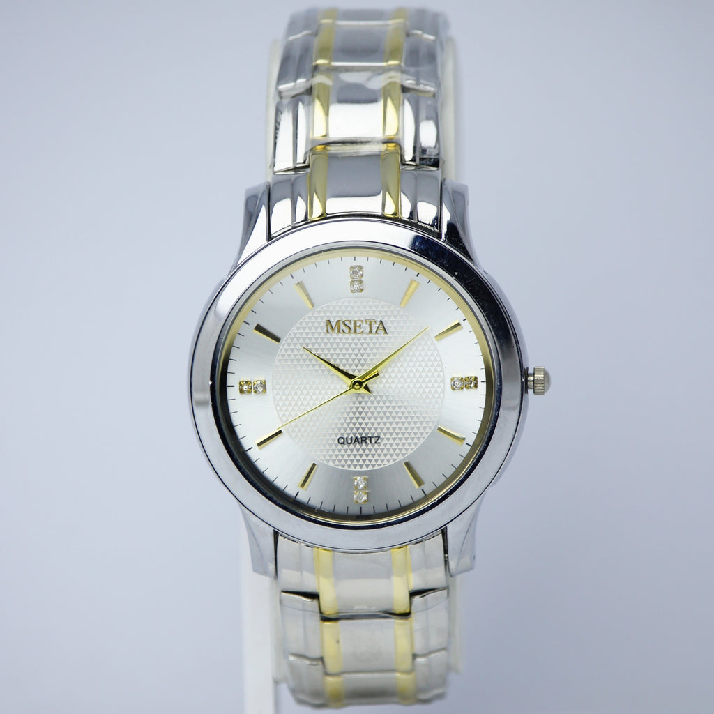 MSETA Men’s Quartz Watch (BZ-ES21) – Silver Textured Dial Stainless Steel