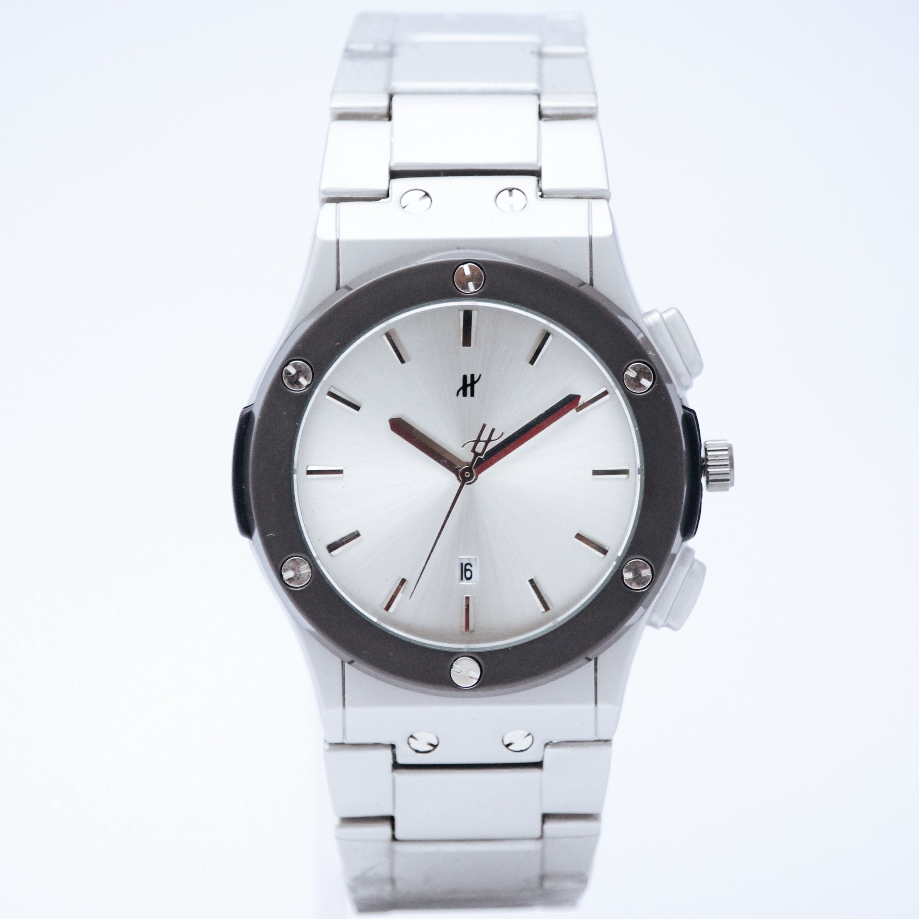 Hublot Men’s Quartz Watch (BZ-ES10) – Silver Dial Stainless Steel