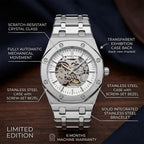 Skyline Martyn Automatic Skeleton Men’s Watch (BZ-ES07) Limited Edition – White Dial Stainless Steel