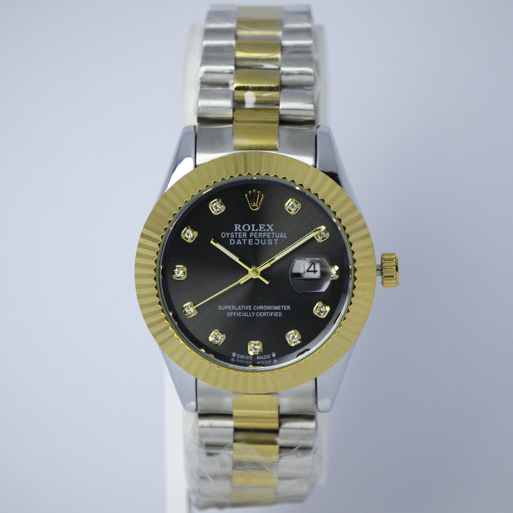 Rolex Oyster Perpetual Datejust Men’s Watch (BZ-ES015) – Green Dial with Gold Case