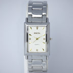 MSETA Men’s Quartz Watch (BZ-ES18) – Rectangular White Dial Stainless Steel