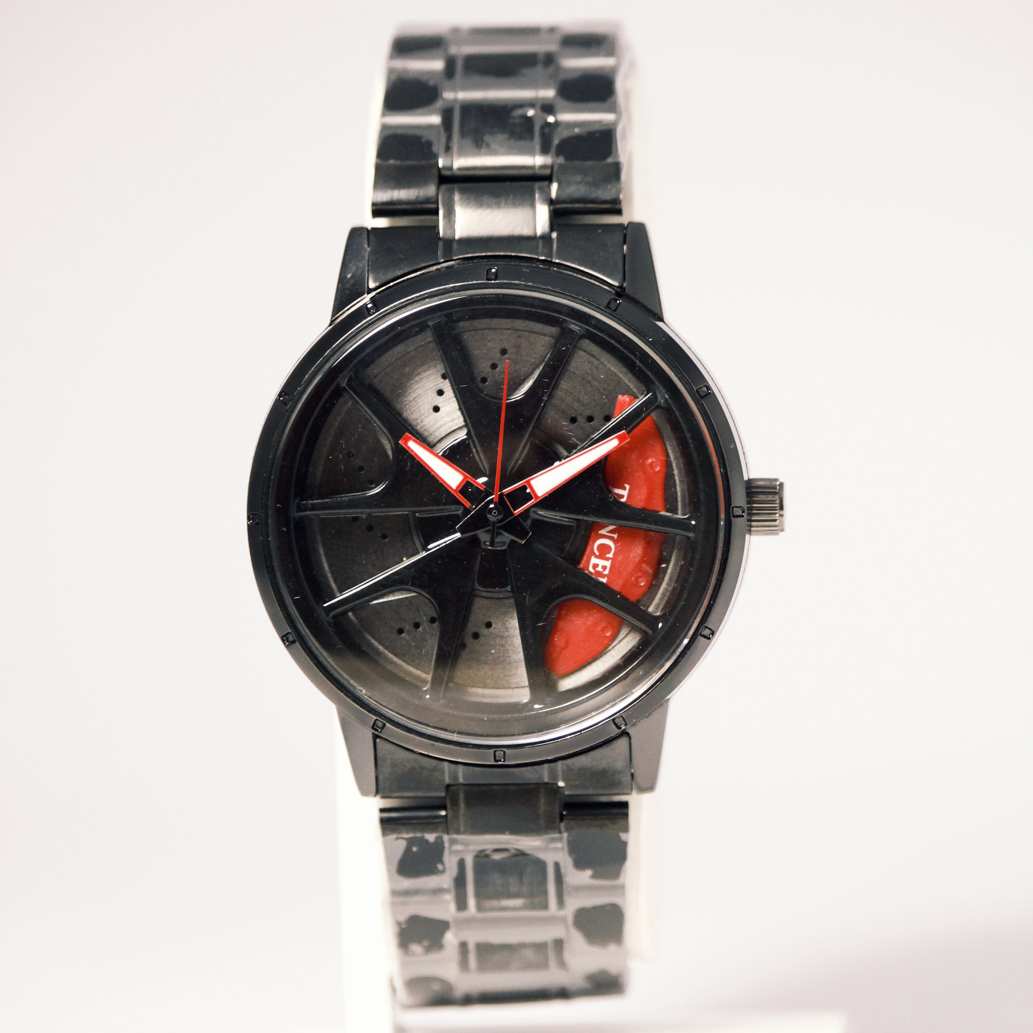 TENCEL Men’s Rotating Wheel Mechanical Watch (BZ-ES09) – Orange Accents Stainless Steel