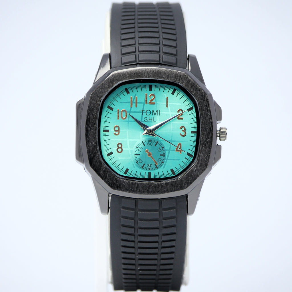 TOMI SHL Men’s Quartz Watch (BZ-FD15) – Teal Dial with Black Case