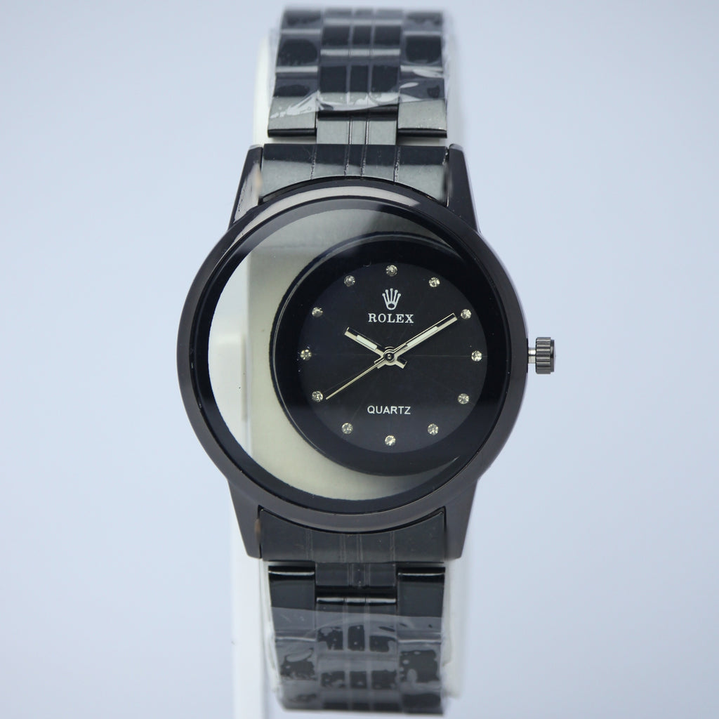 ROLEX Men’s Quartz Watch (BZ-ES29) – Black Dial Stainless Steel