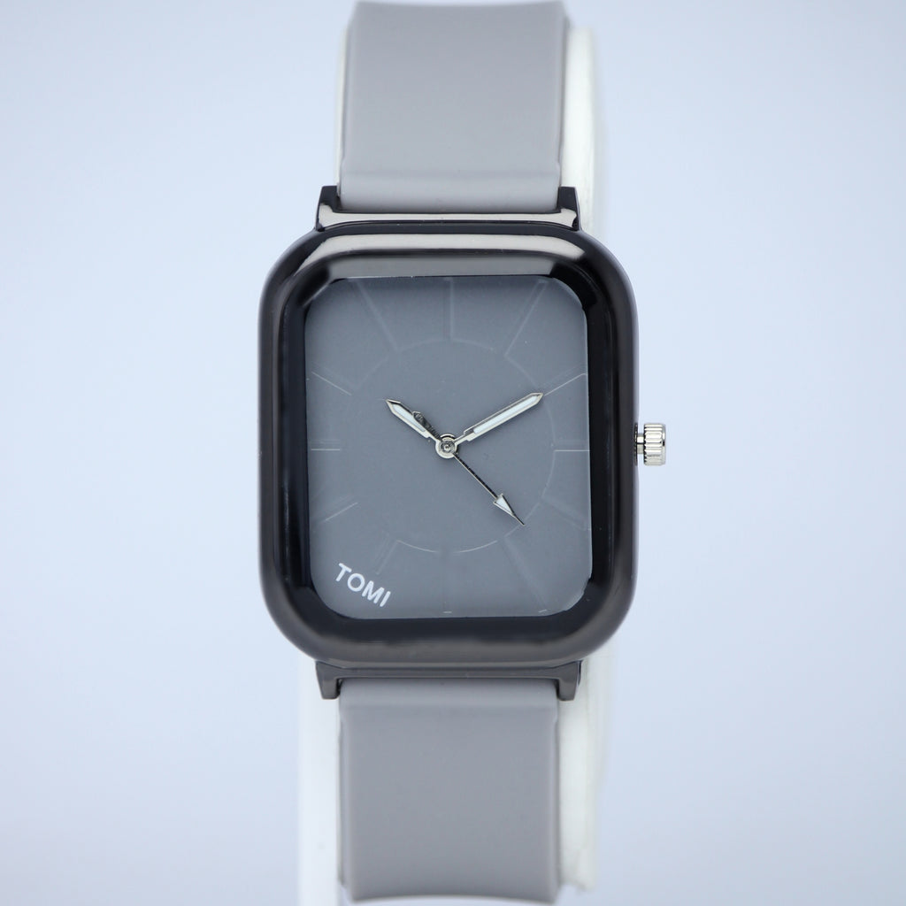 TOMI Men’s Modern Quartz Watch (BZ-FD09) – Square Grey Dial