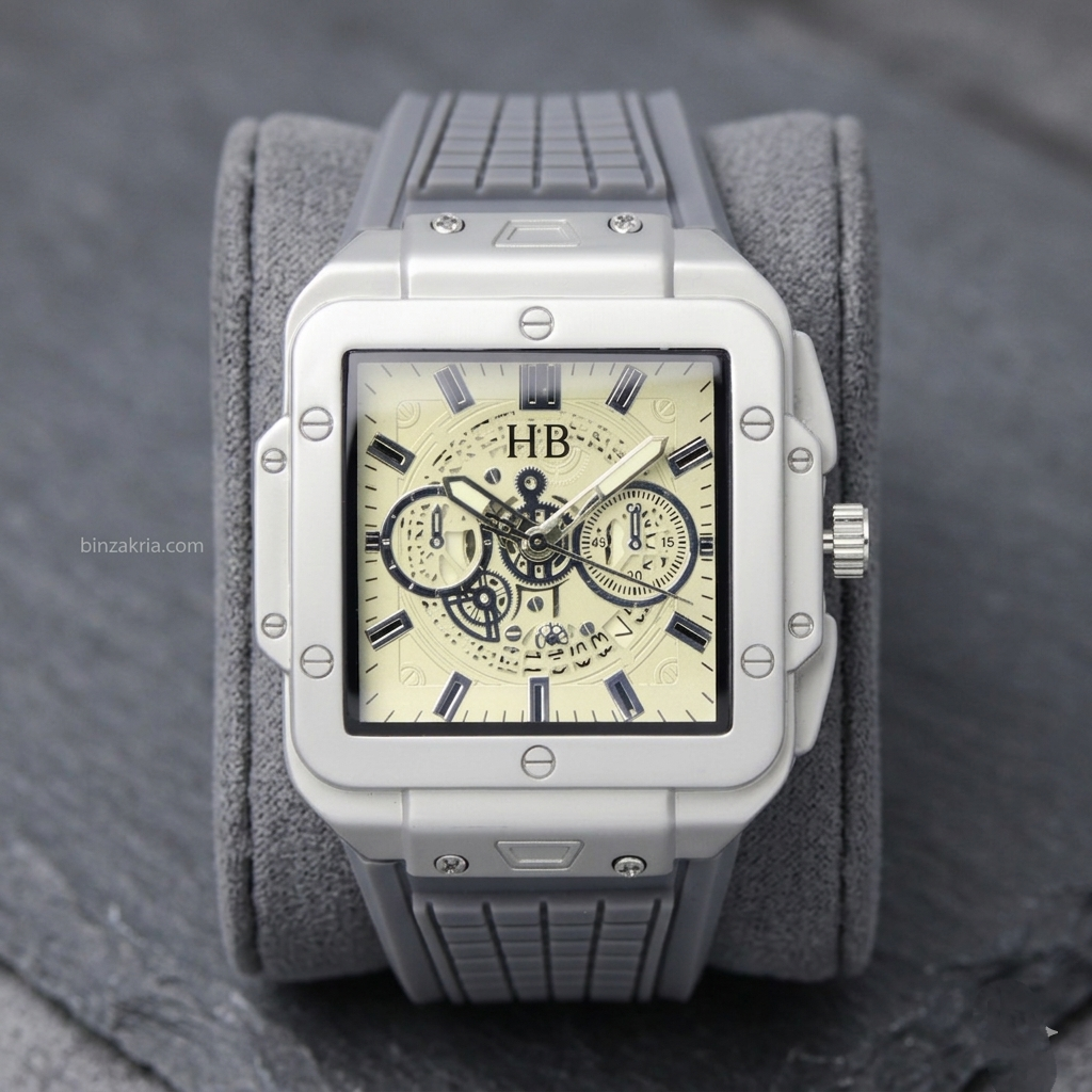 Hublot Men’s Quartz Watch (BZ-FD16) - Silver Square Dial