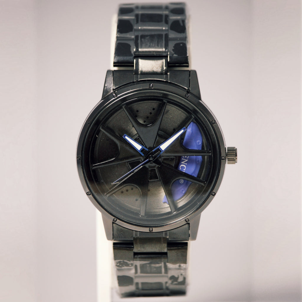 TENCEL Men’s Rotating Wheel Mechanical Watch (BZ-ES09) – Blue Accents Stainless Steel