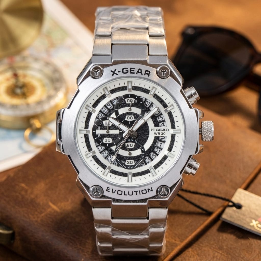 X-Gear Evolution Men’s Watch (BZ-ES06) Limited Edition – Silver & Blue Stainless Steel