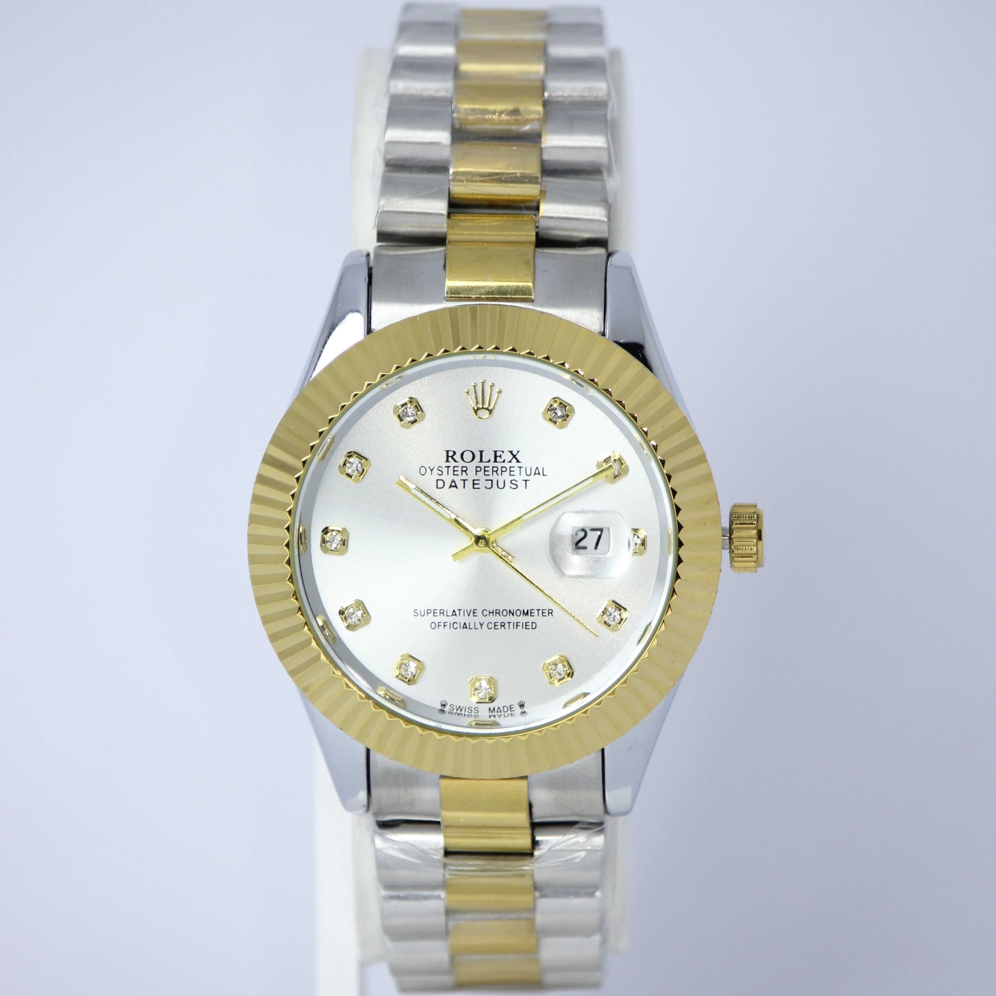 Rolex Oyster Perpetual Datejust Men’s Watch (BZ-ES015) – Gold Dial with Gold Case
