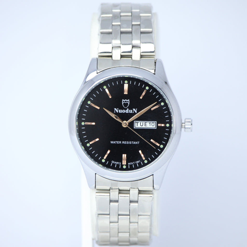 NuoduN Men’s Quartz Watch (BZ-ES20) – with Day & Date Display Stainless Steel