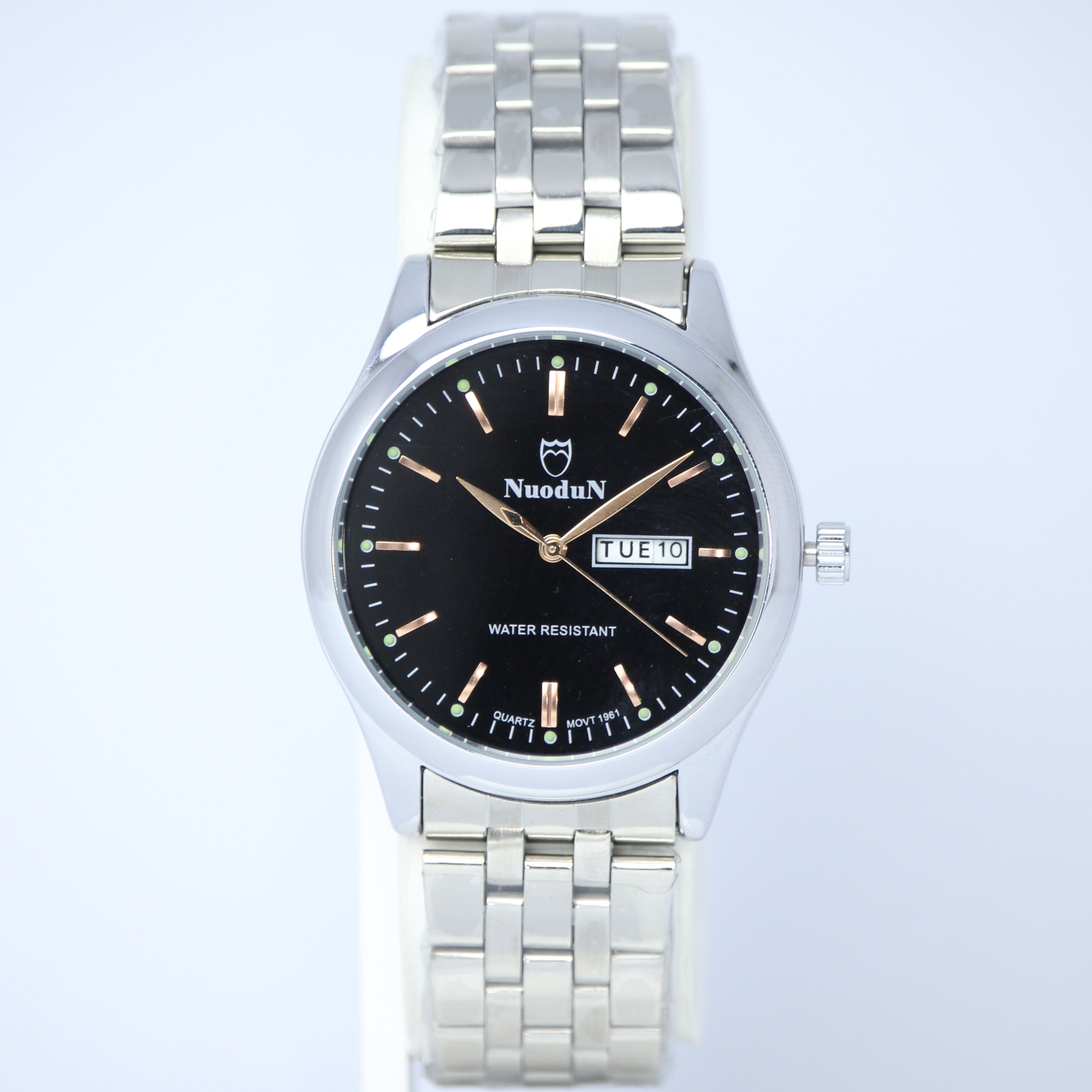NuoduN Men’s Quartz Watch (BZ-ES20) – with Day & Date Display Stainless Steel