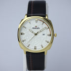 SWISH Men’s Gold Case Watch (BZ-FD04) – White Dial with Date