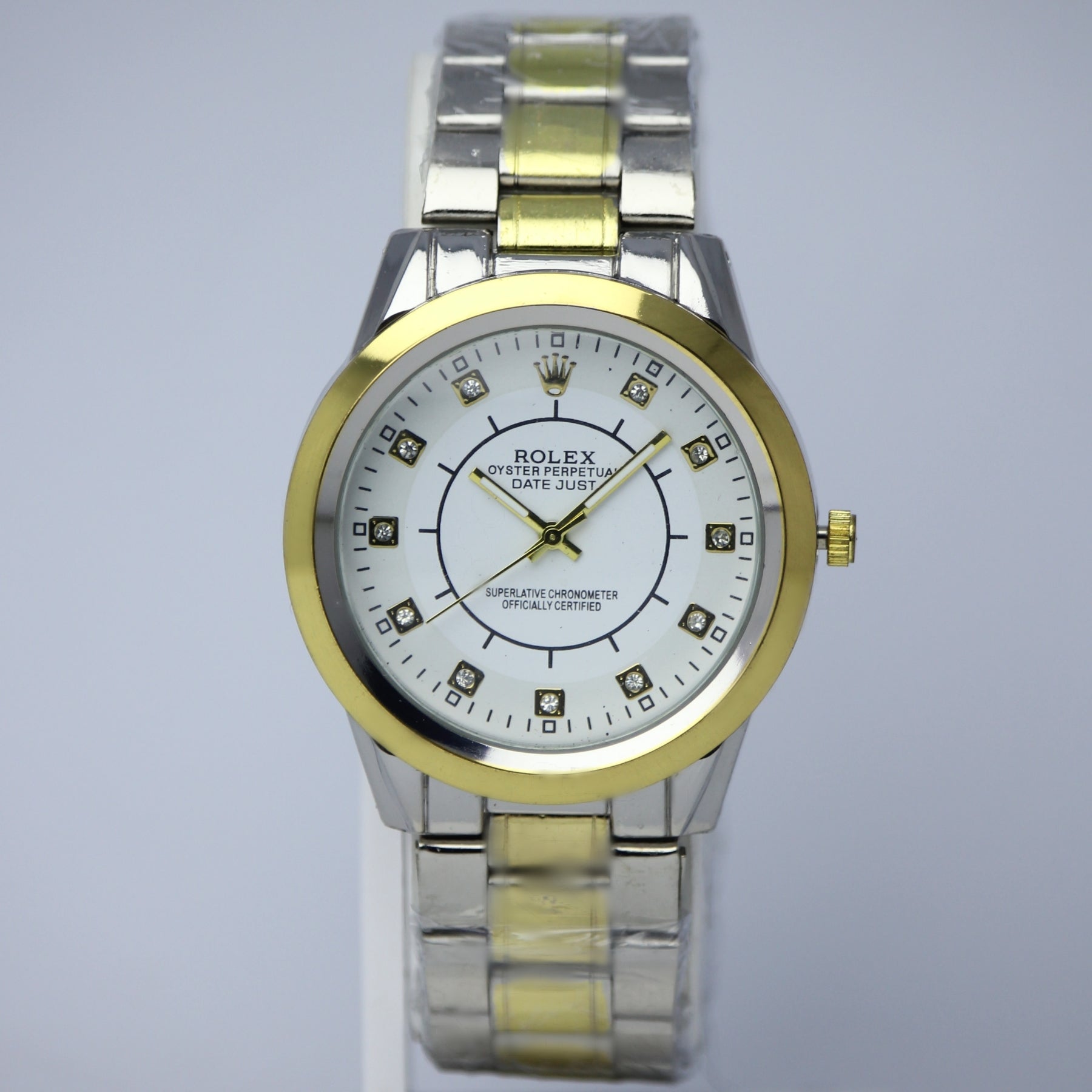 ROLEX Men’s Two Tone Watch (BZ-ES30) - White Dial Stainless Steel