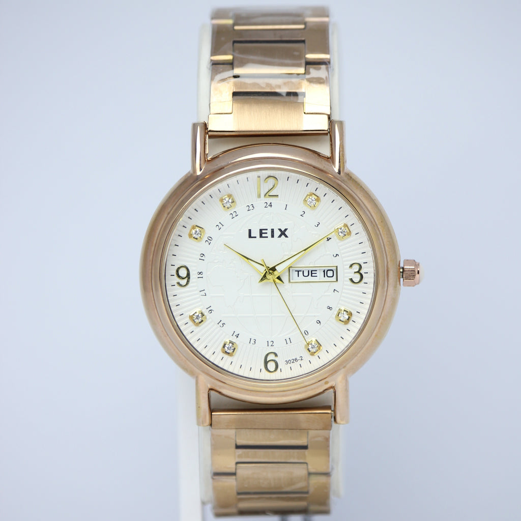 LEIX Men's Quartz Watch (BZ-ES23) - White Dial with Date & Day