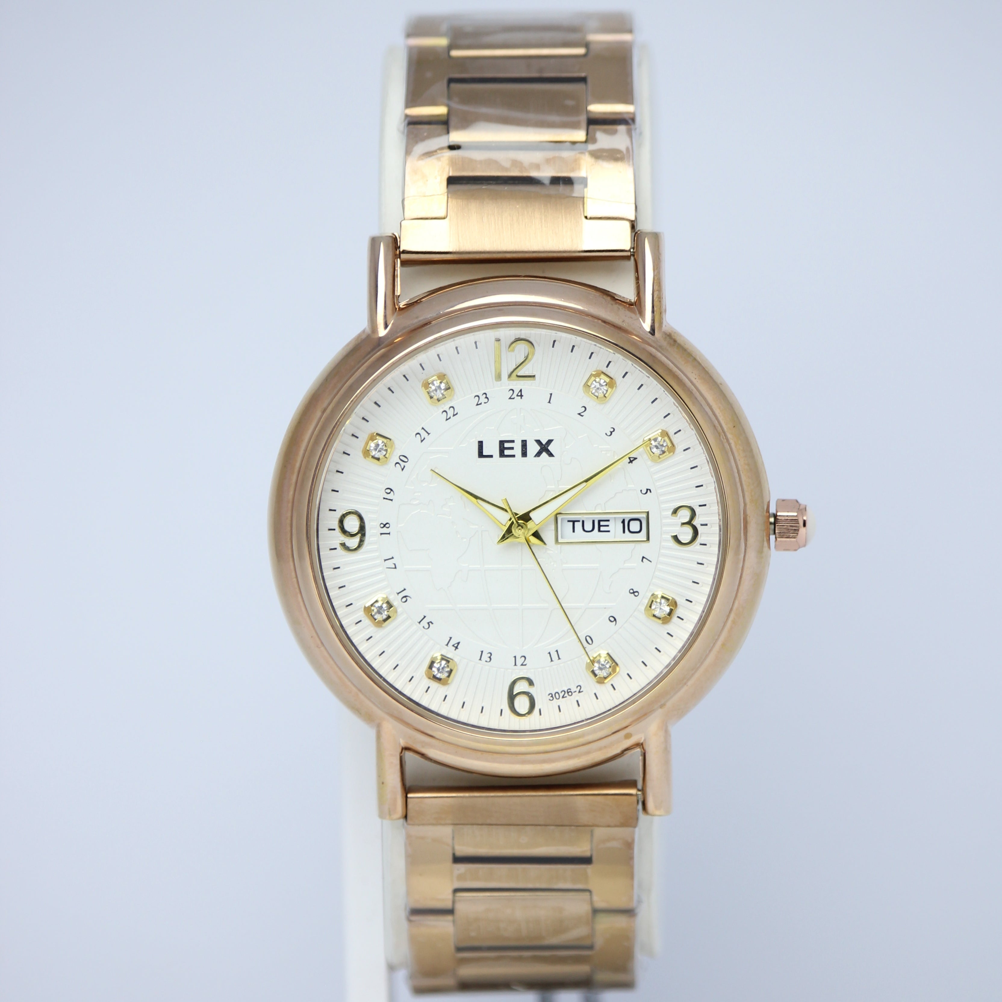 LEIX Men's Quartz Watch (BZ-ES23) - White Dial with Date & Day