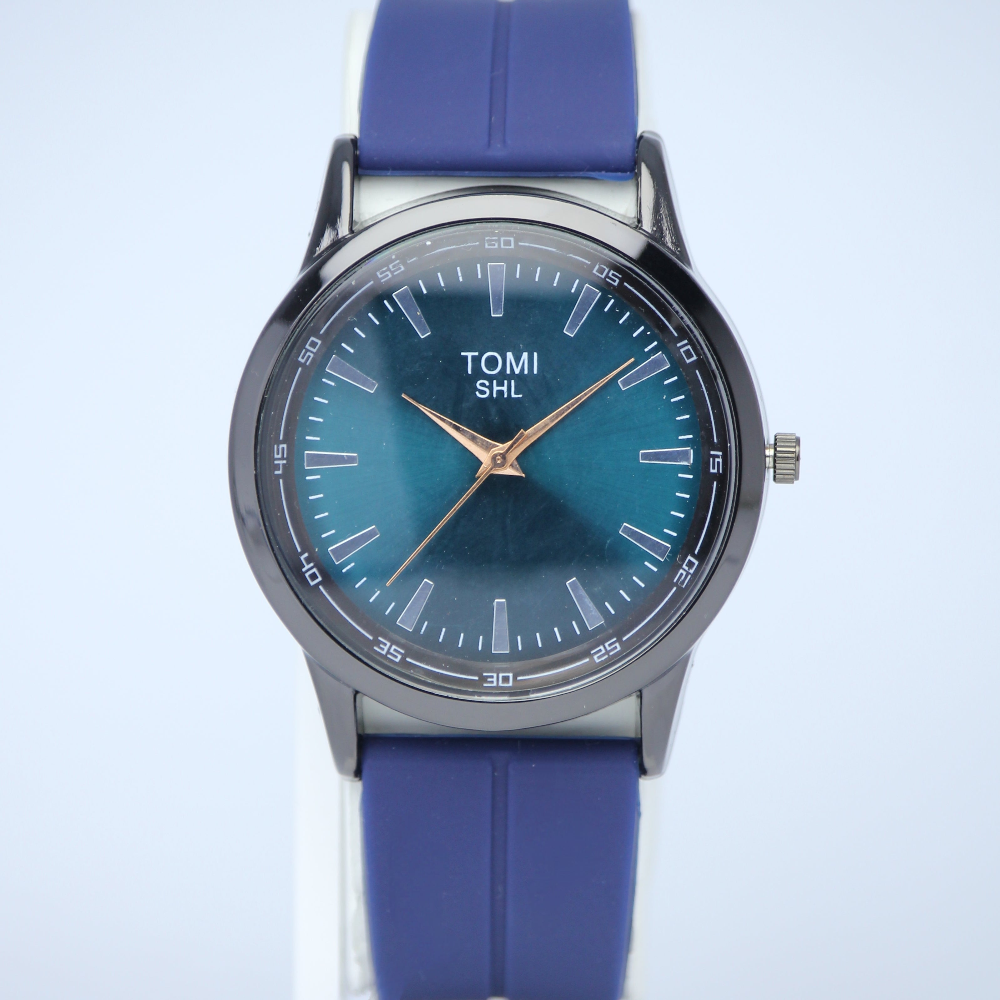 TOMI SHL Men’s Quartz Watch (BZ-FD08) – Blue Dial with Copper Markers