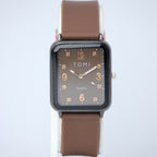 TOMI Men’s Quartz Watch (BZ-FD12) – Brown Dial Rectangular Design