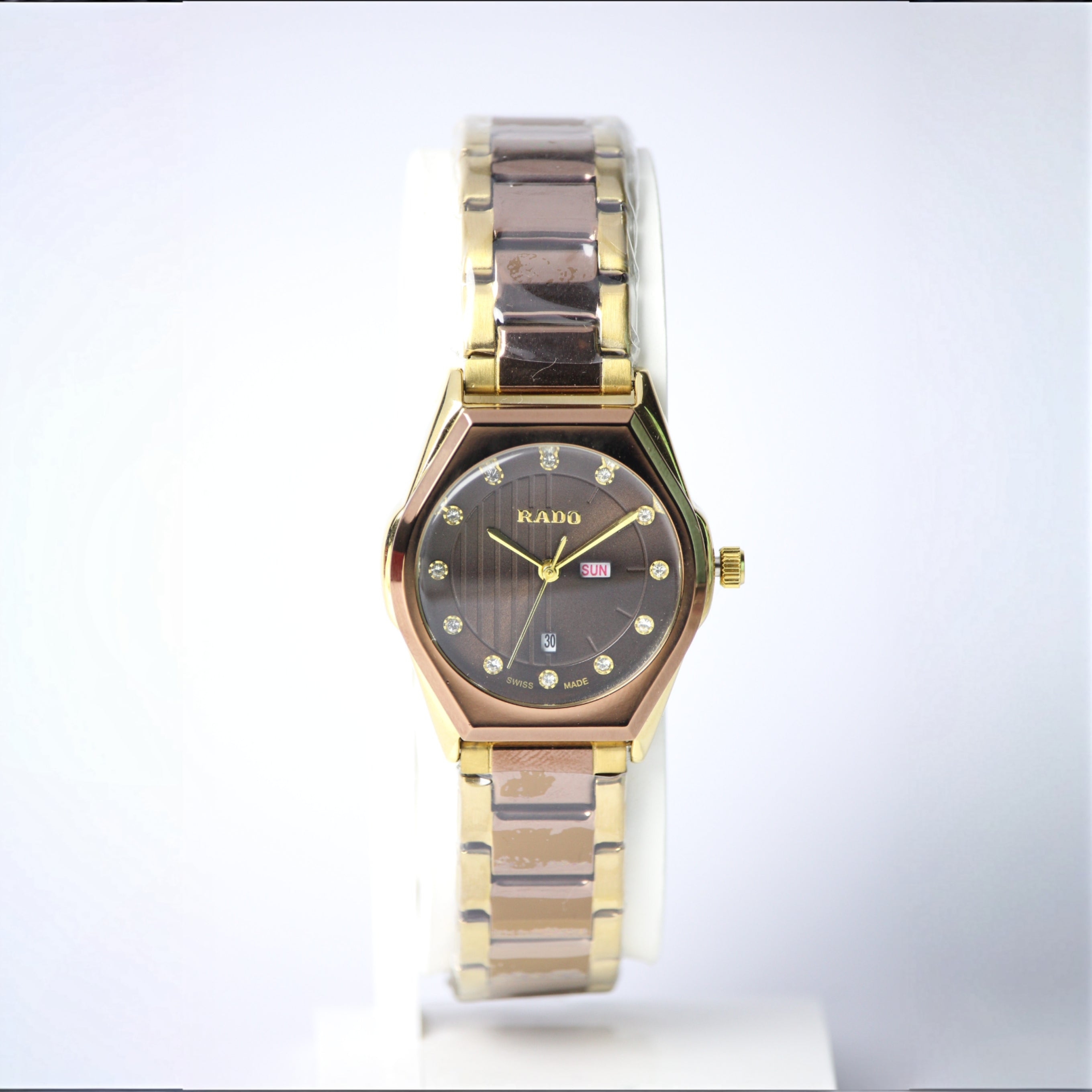 RADO (BZ-SS01) Brown Dial Stainless Steel Watch - Water Resist