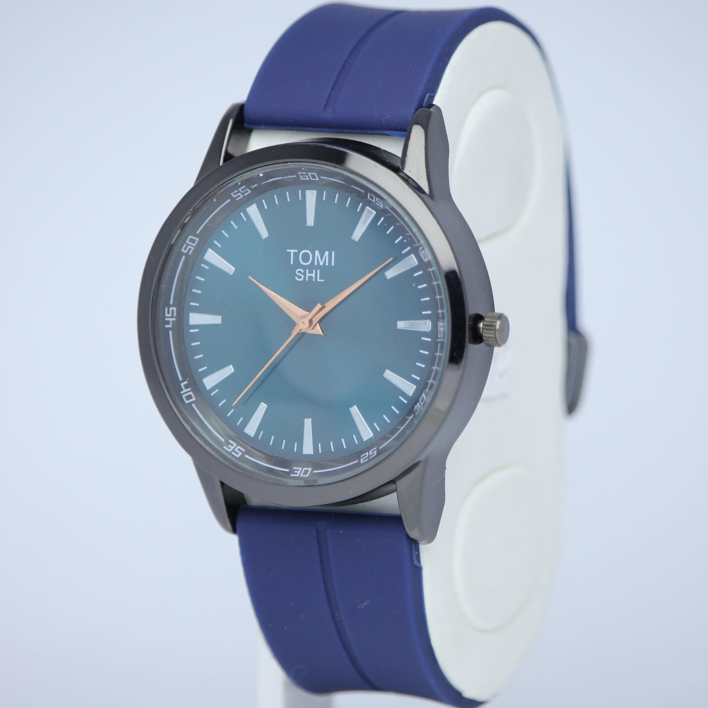 TOMI SHL Men’s Quartz Watch (BZ-FD08) – Blue Dial with Silver Markers