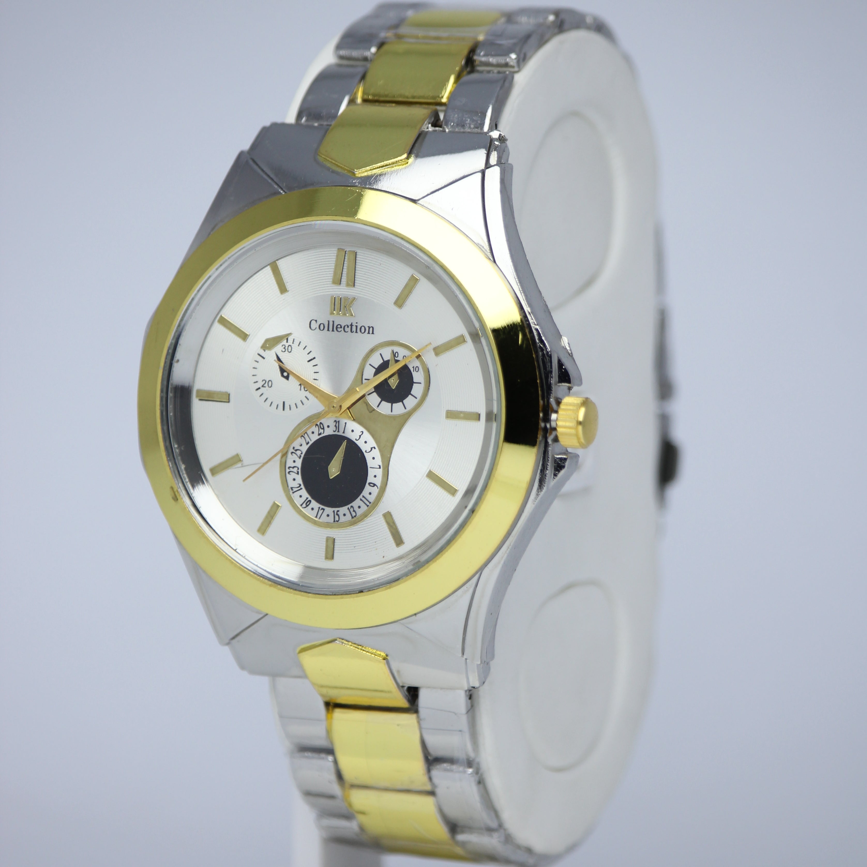 UK Collection Men’s Two-Tone Quartz Watch (BZ-ES34) – Silver Gold Dial
