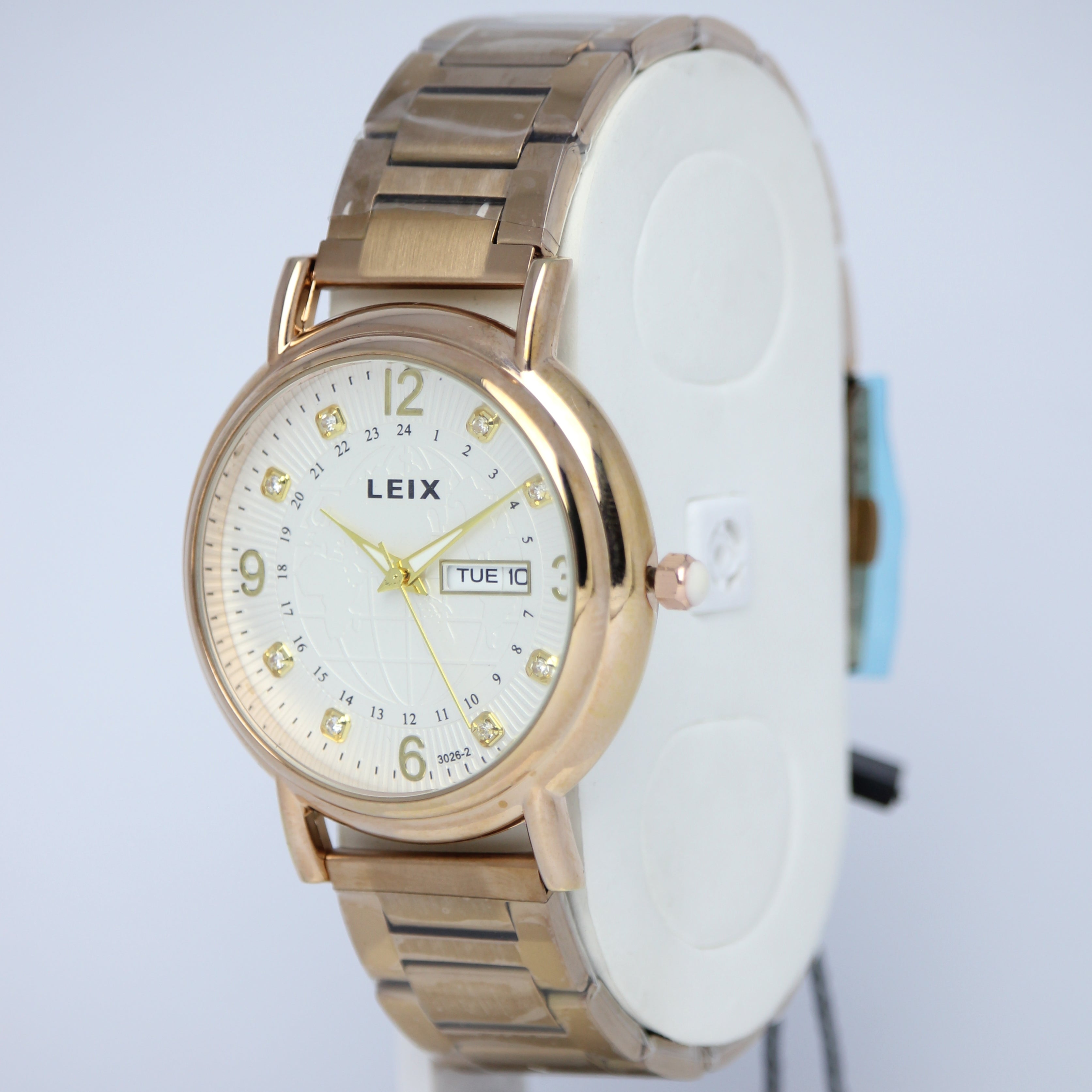 LEIX Men's Quartz Watch (BZ-ES23) - White Dial with Date & Day
