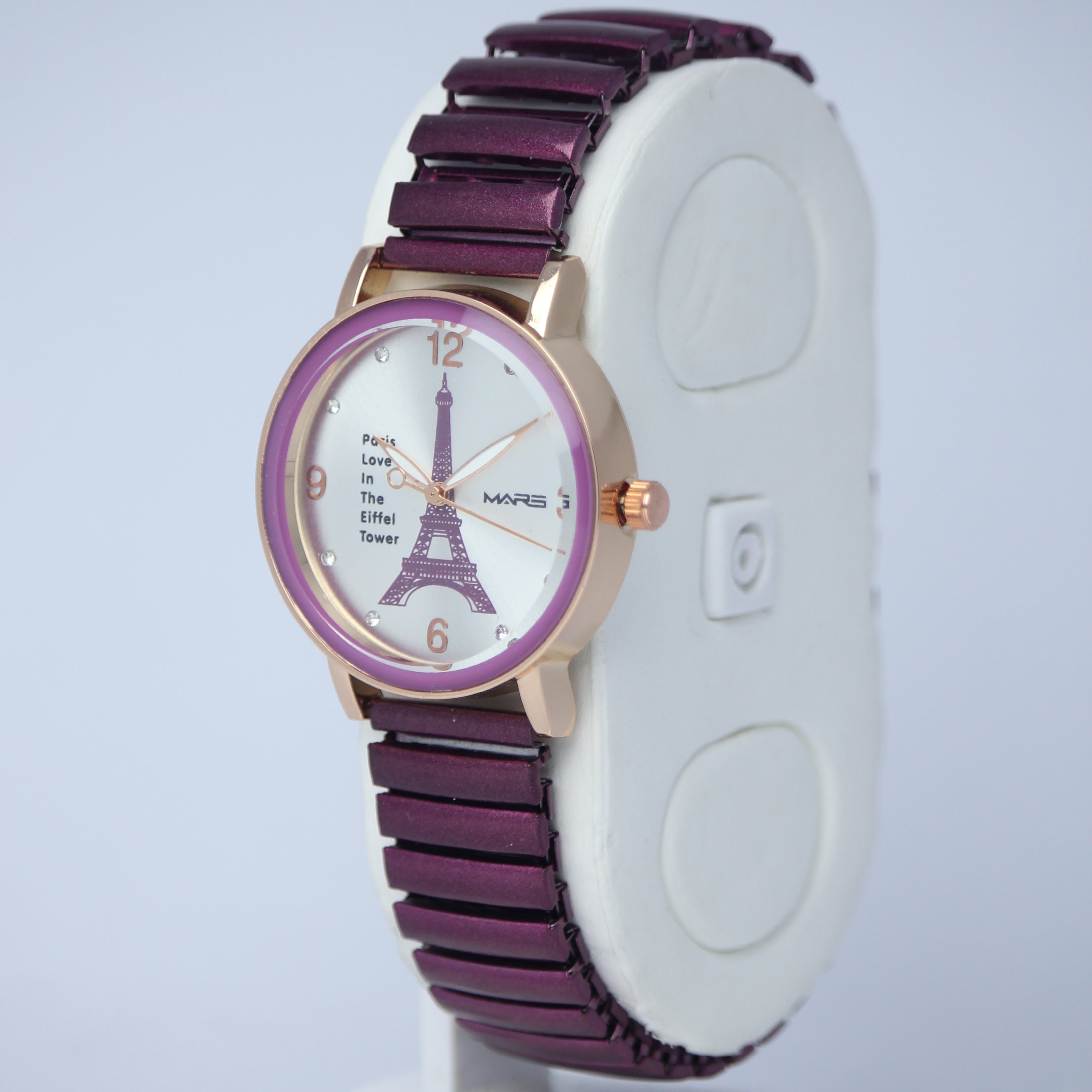 MARS Women’s Paris Dial Watch (BZ-F01) – Elegant Purple Metal Strap