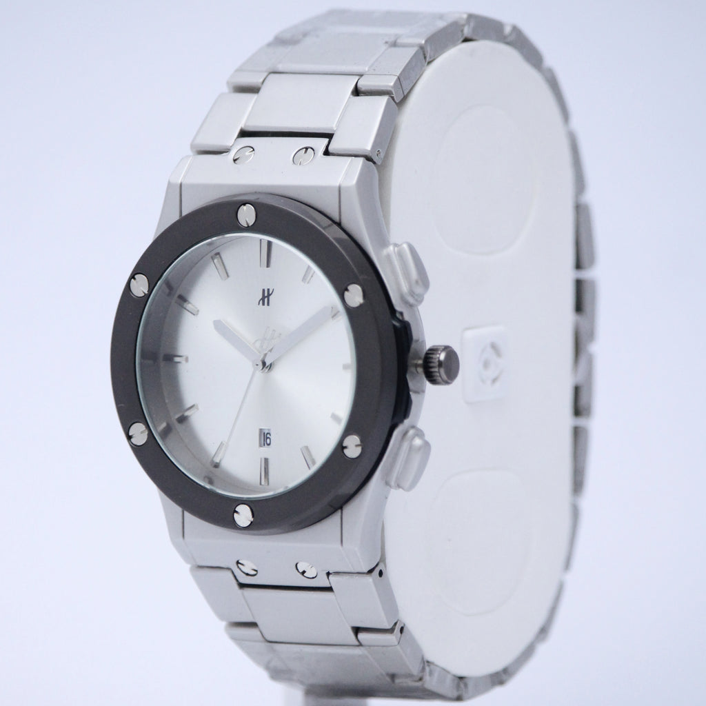 Hublot Men’s Quartz Watch (BZ-ES10) – Silver Dial Stainless Steel