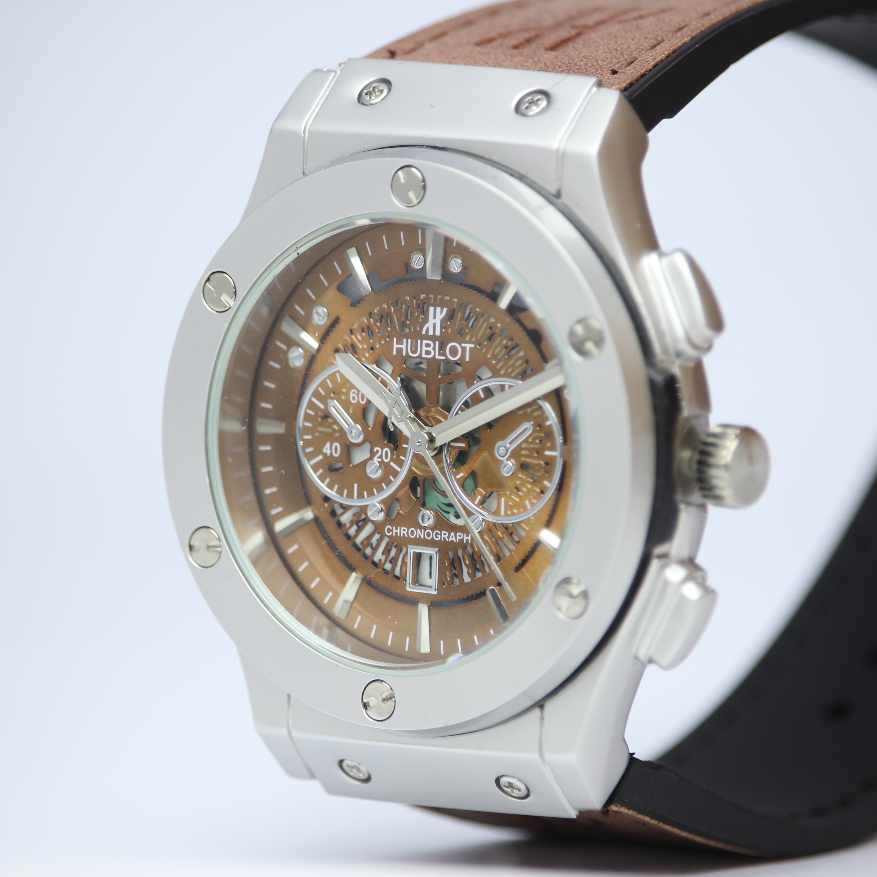 HUBLOT Men's Quartz Watch (BZ-FD01) - Brown Dial with Date