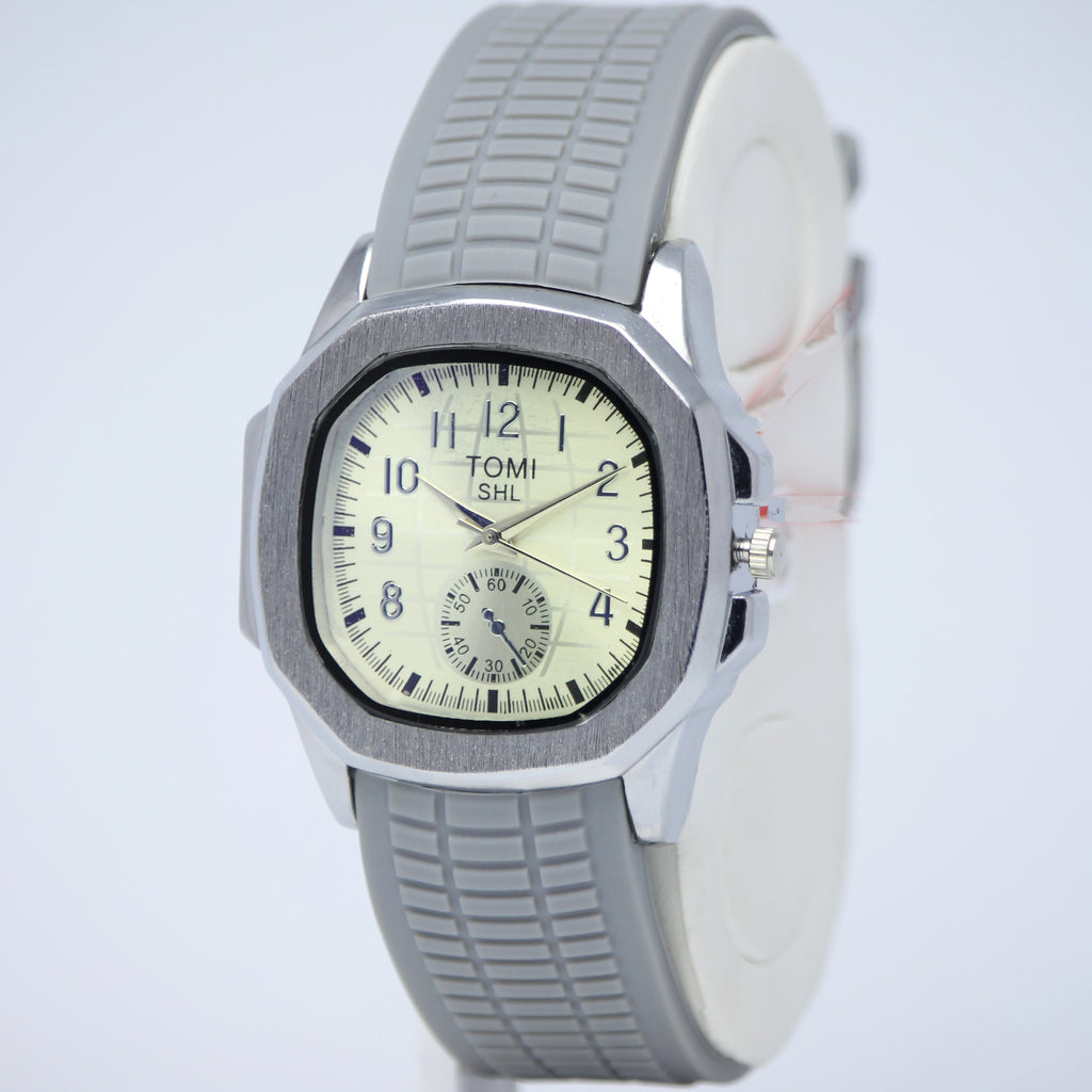 TOMI SHL Men’s Quartz Watch (BZ-FD15) – Cream Dial with Silver Case