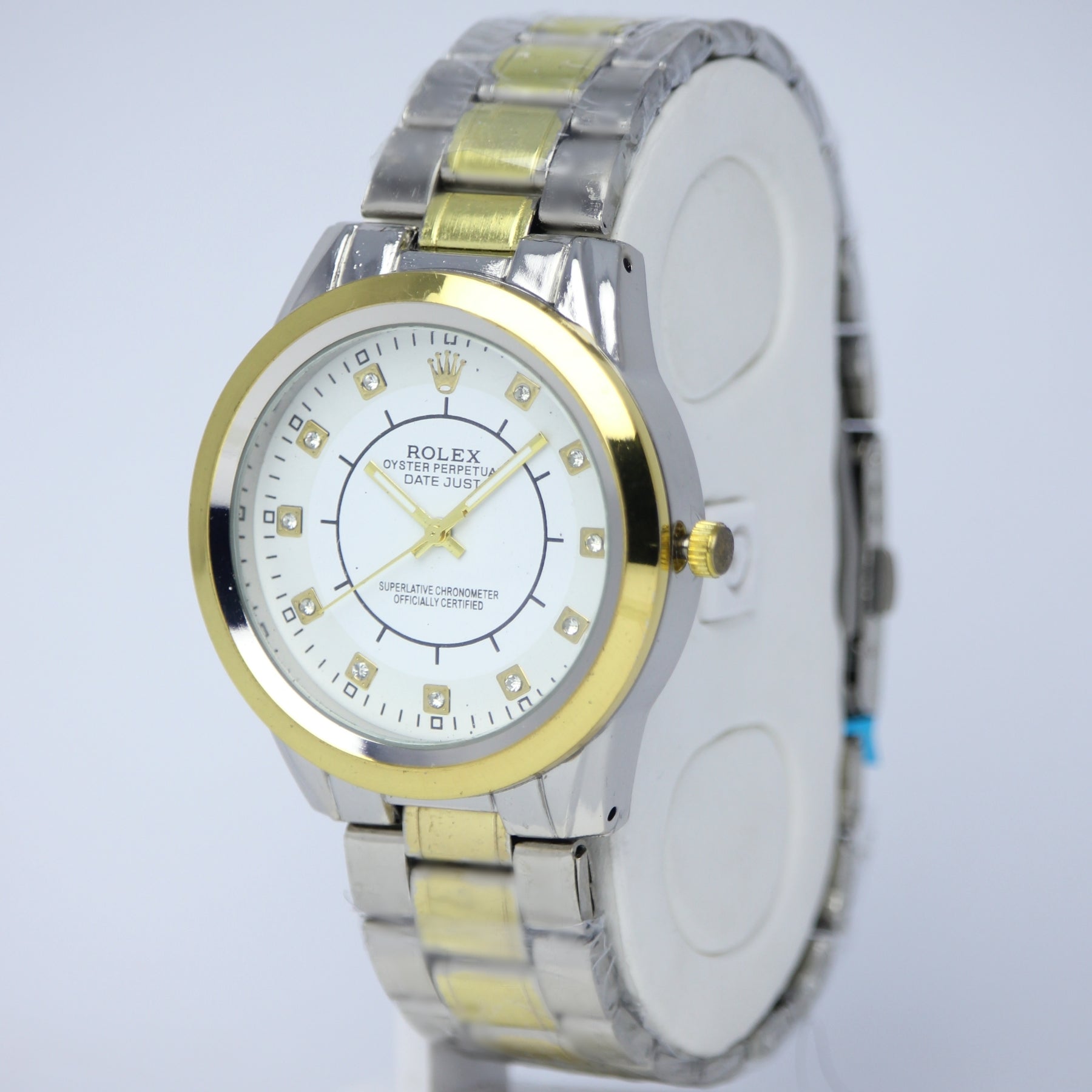 ROLEX Men’s Two Tone Watch (BZ-ES30) - White Dial Stainless Steel