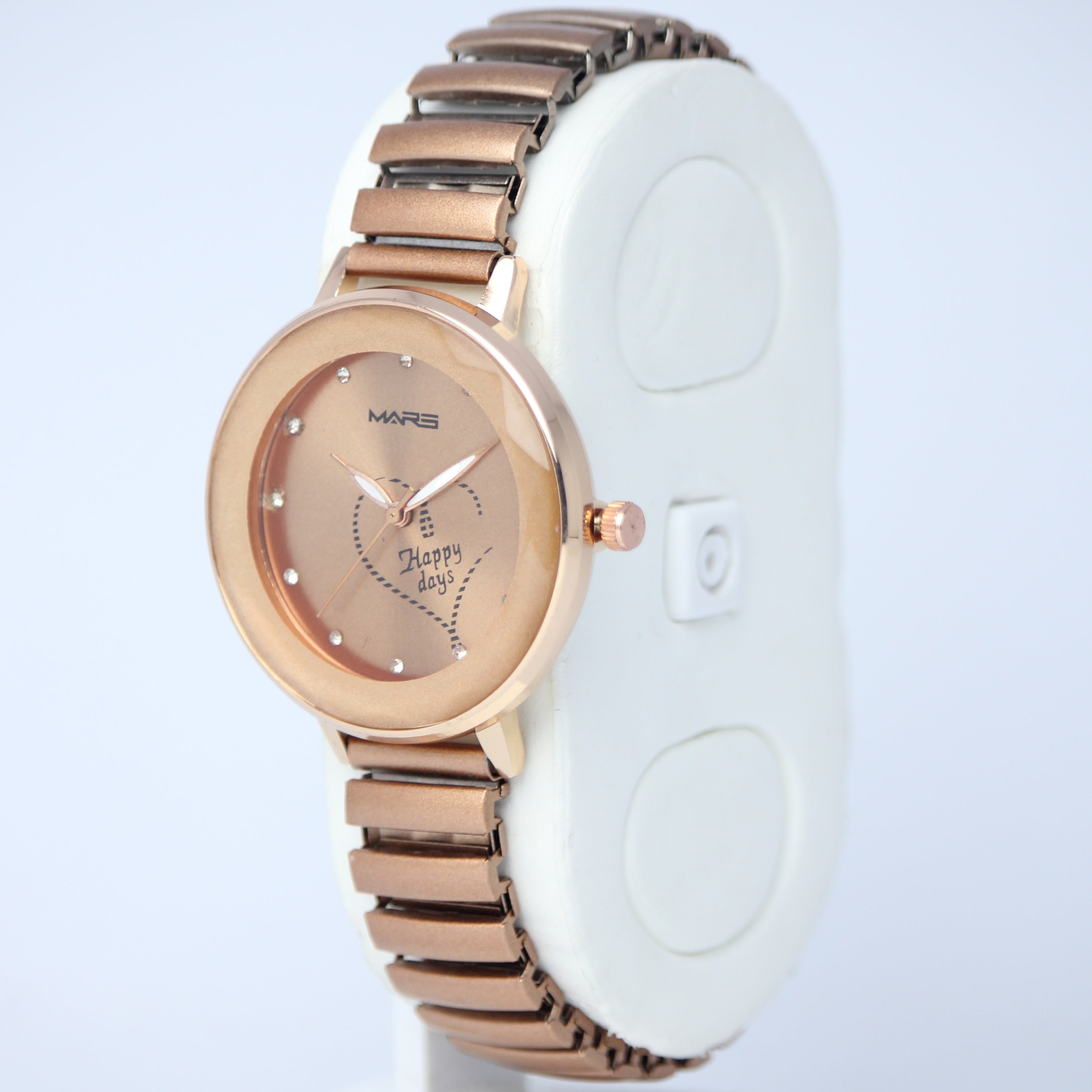 MARS Women’s Happy Days Dial Watch (BZ-F01) – Elegant Rose Gold Metal Strap