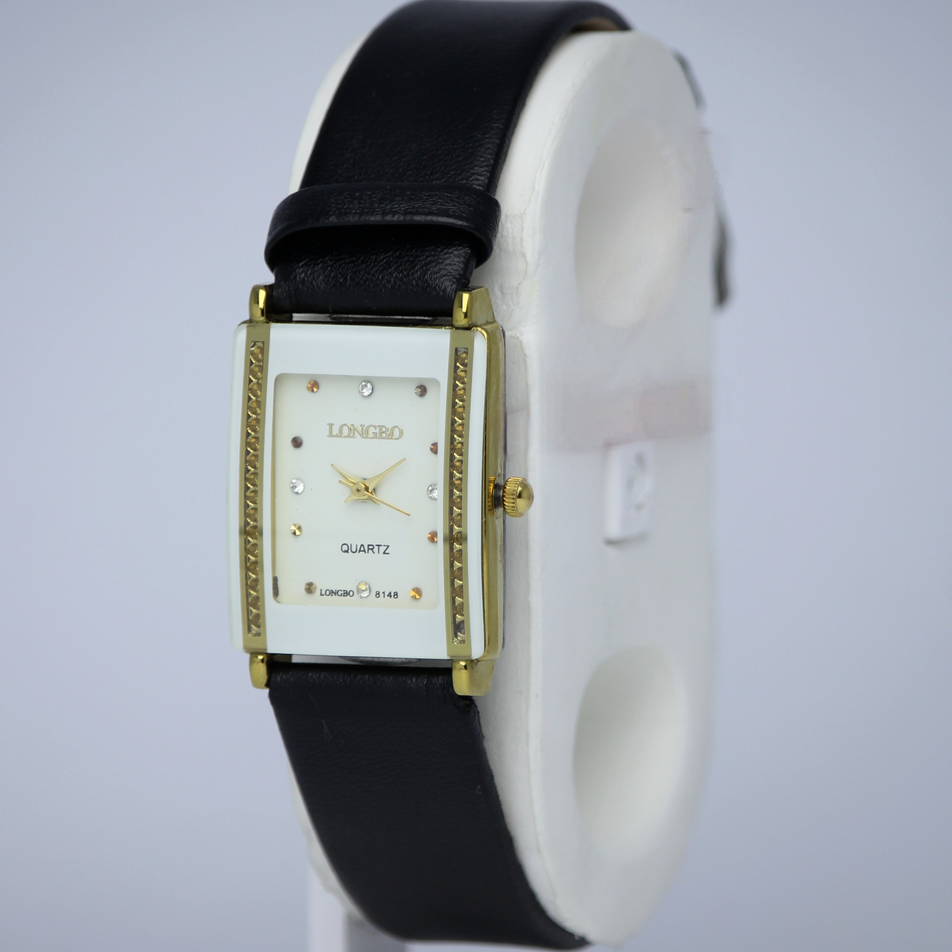 LONGBO Women's Quartz Watch (BZ-F03) – Gold Case with Crystal Detailing