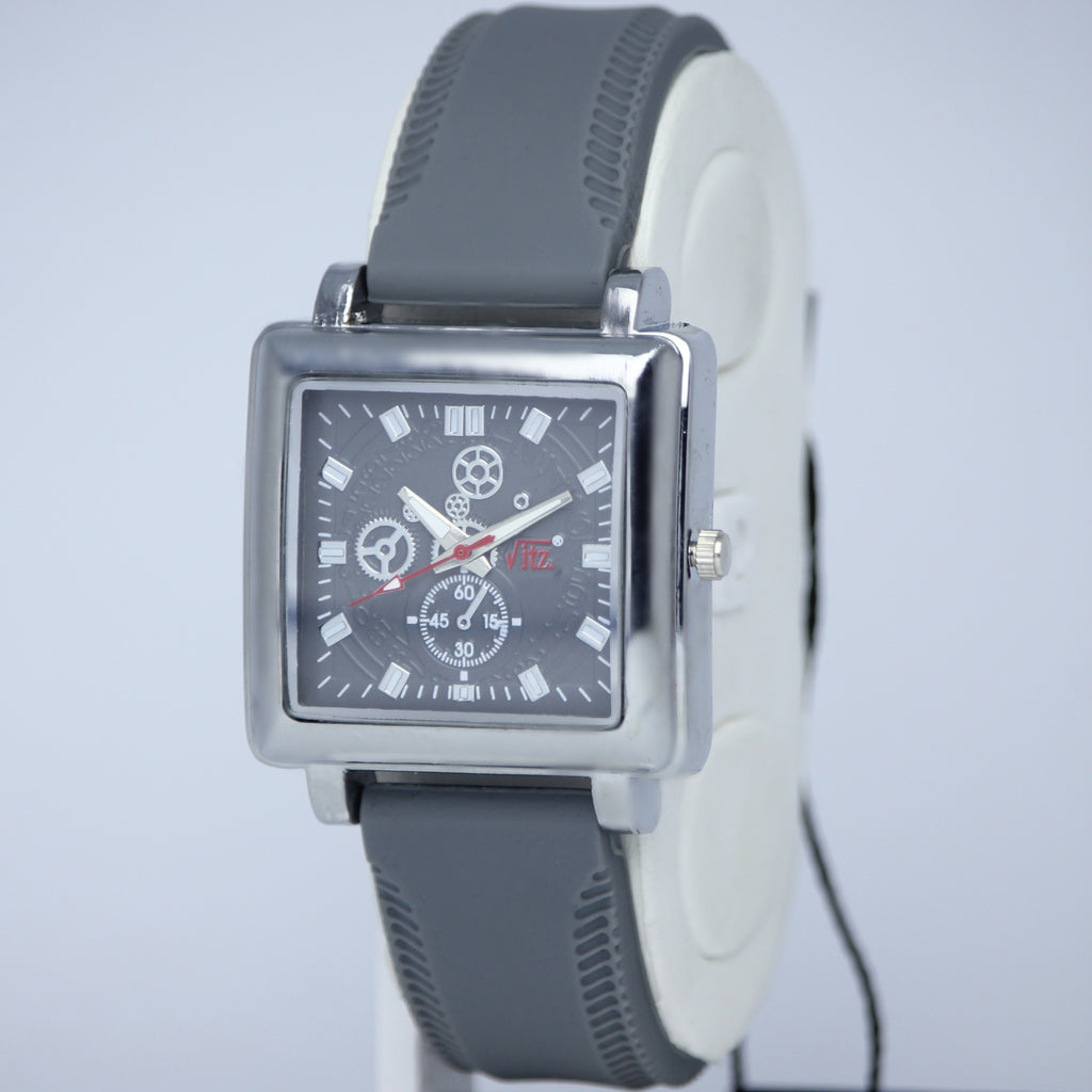 VITZ Stylish Men’s Quartz Watch (BZ-FD10) – Square Grey Dial