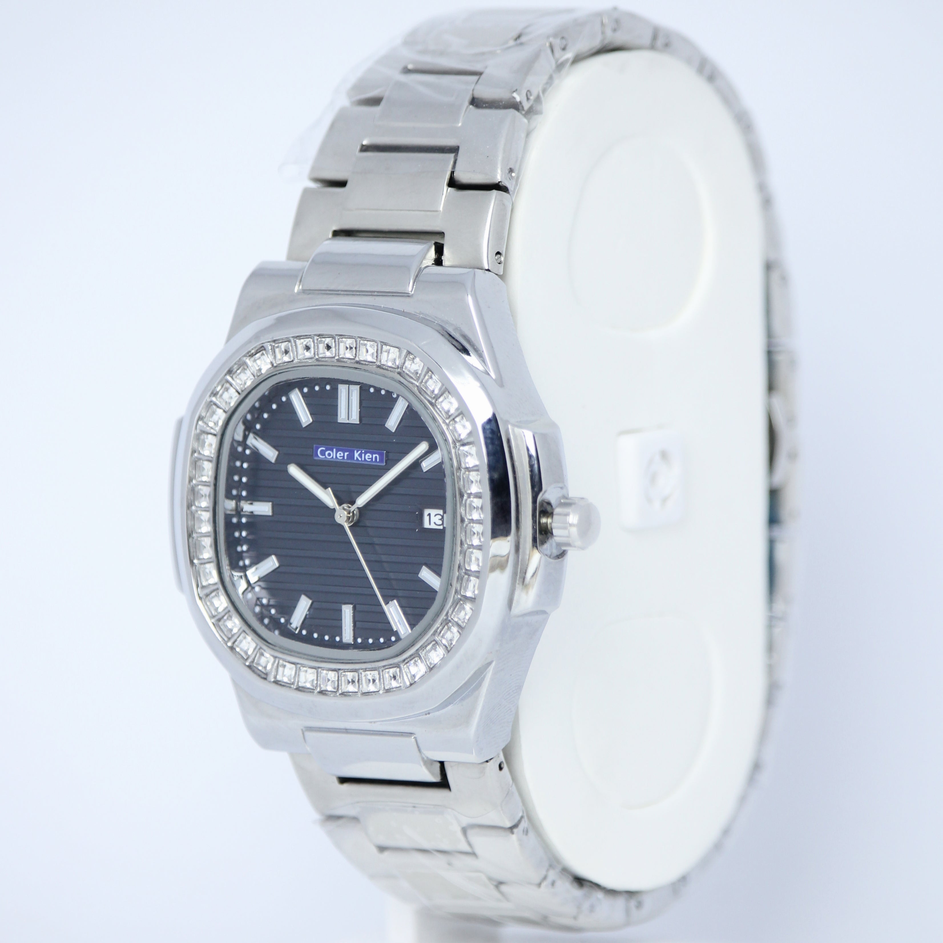 Coler Kien Men’s Semi-Automatic Watch (BZ-ES11) – Blue Dial with Diamond Bezel