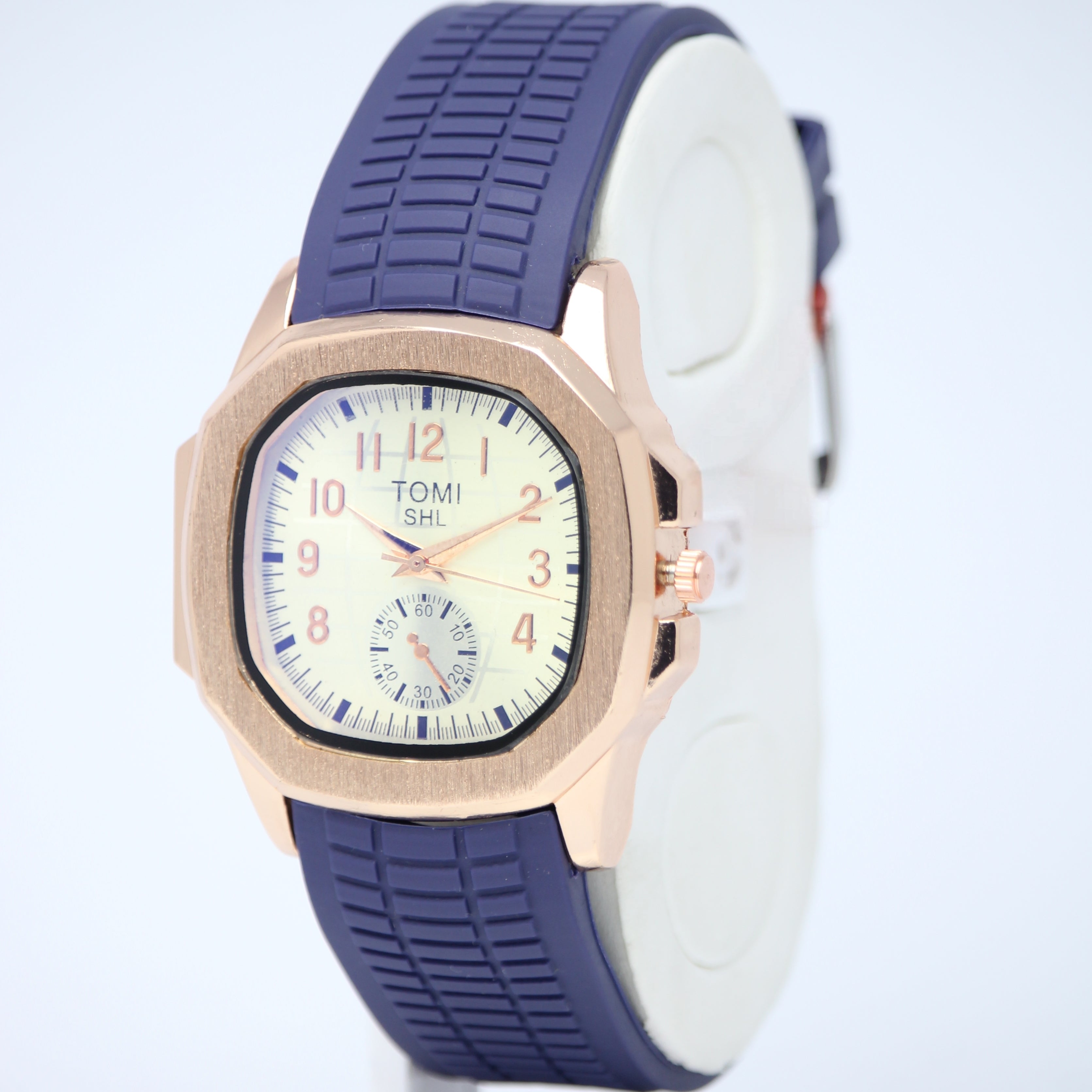 TOMI SHL Men’s Quartz Watch (BZ-FD15) – Cream Dial with Rose Gold Case