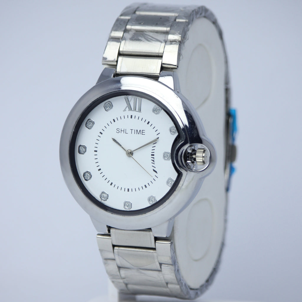SHL TIME Men’s Stainless Steel Quartz Watch (BZ-ES31) – Crystal Markers